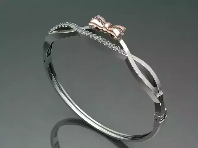 Bracelet ribbon bow women jewelry diamond new arrival hot  3D print model