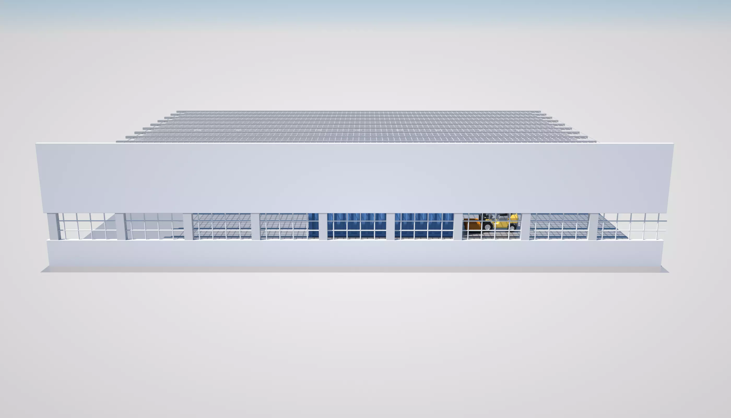 Yellow mobile forklift 3D factory 3D model_8