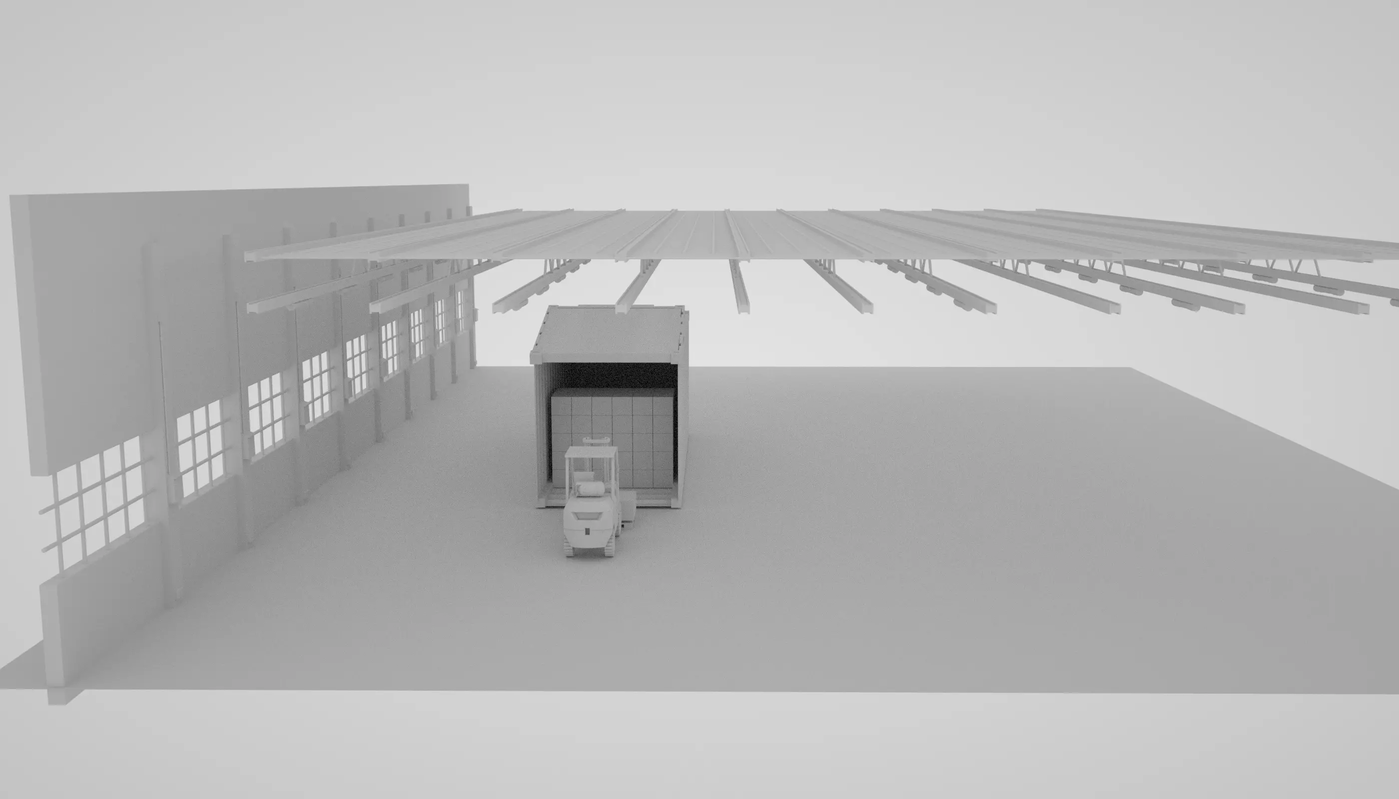 Yellow mobile forklift 3D factory 3D model_10