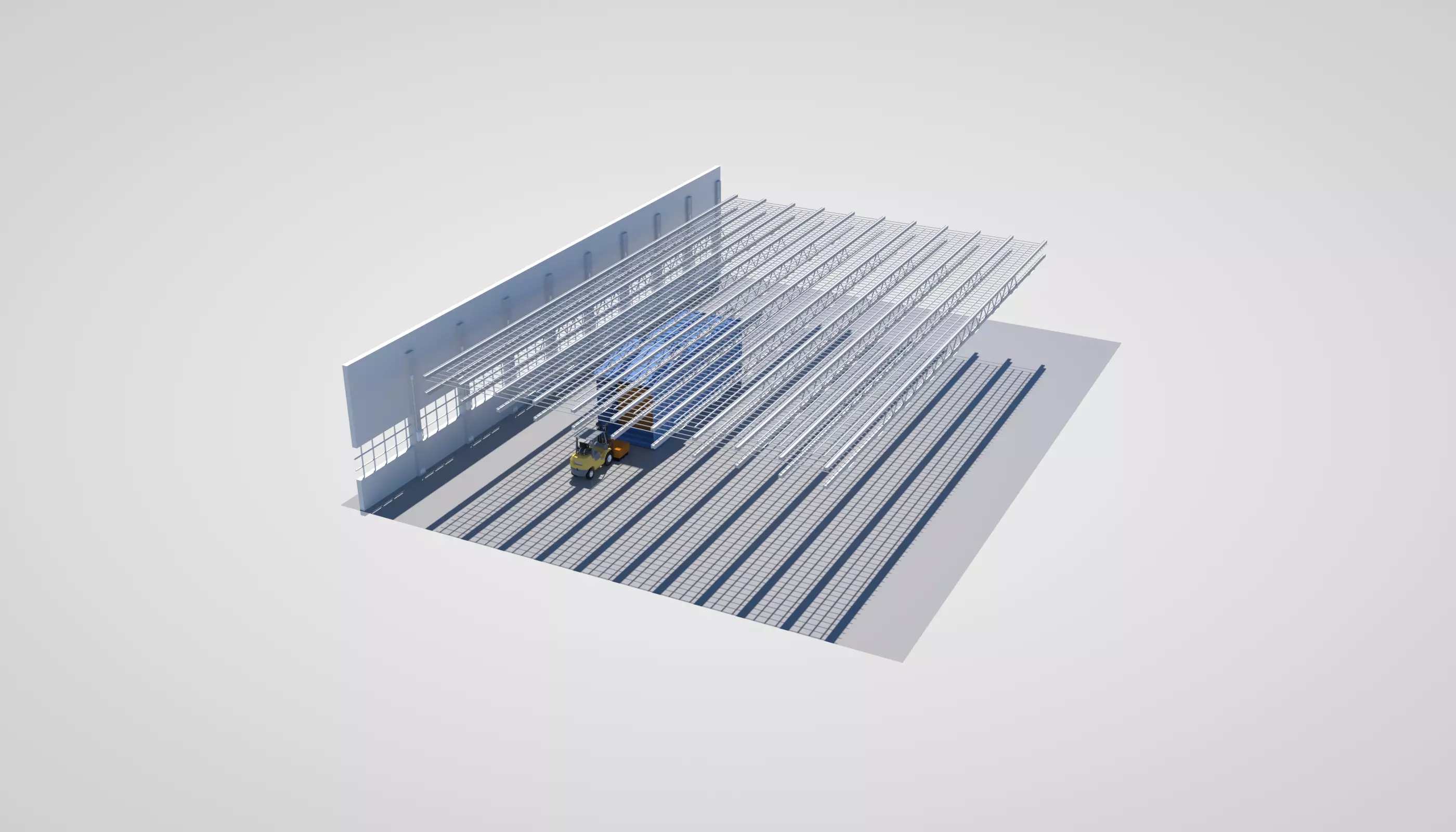 Yellow mobile forklift 3D factory 3D model_5