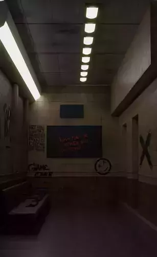 Abandoned Subway Waiting Area Graffiti  Neon Mood