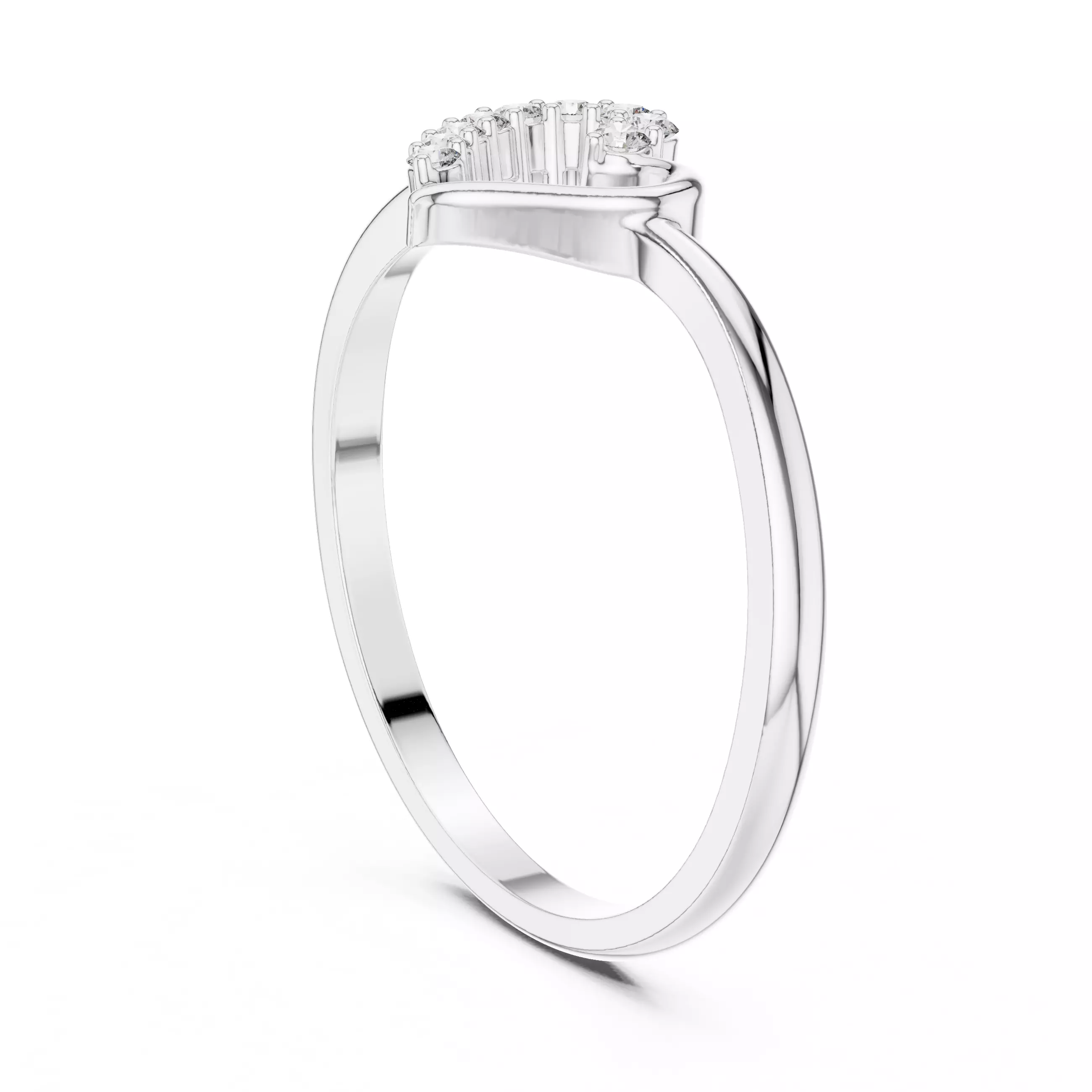 Round Cut Diamond Heart Shape Love Engagement Ring 3DM STL Video 3D print model_9