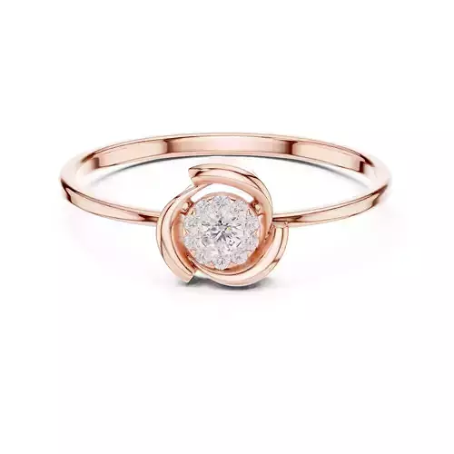 Round Diamond Floral Engagement Wedding Ring 3DM STL Video