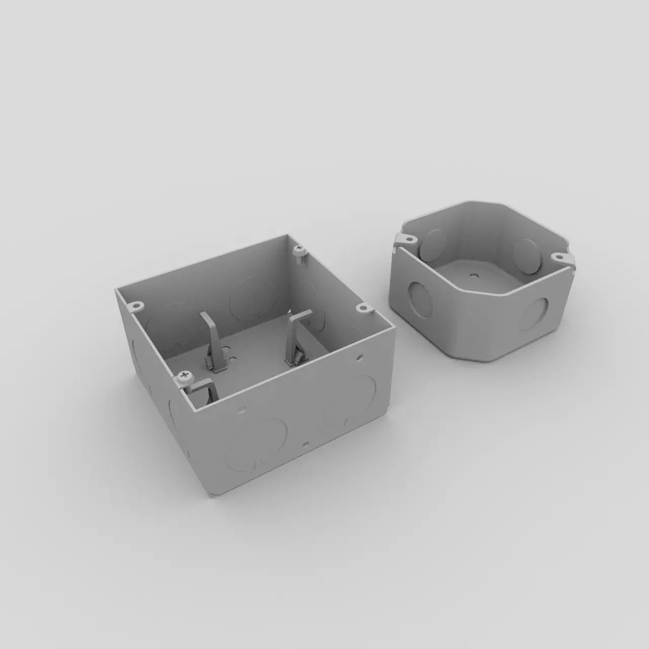 Standard American Junction Box 3D model_2