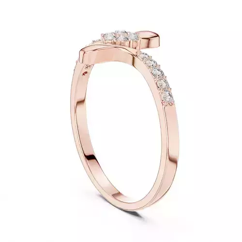 Round Diamond Cluster Bypass Engagement Ring 3DM STL Video