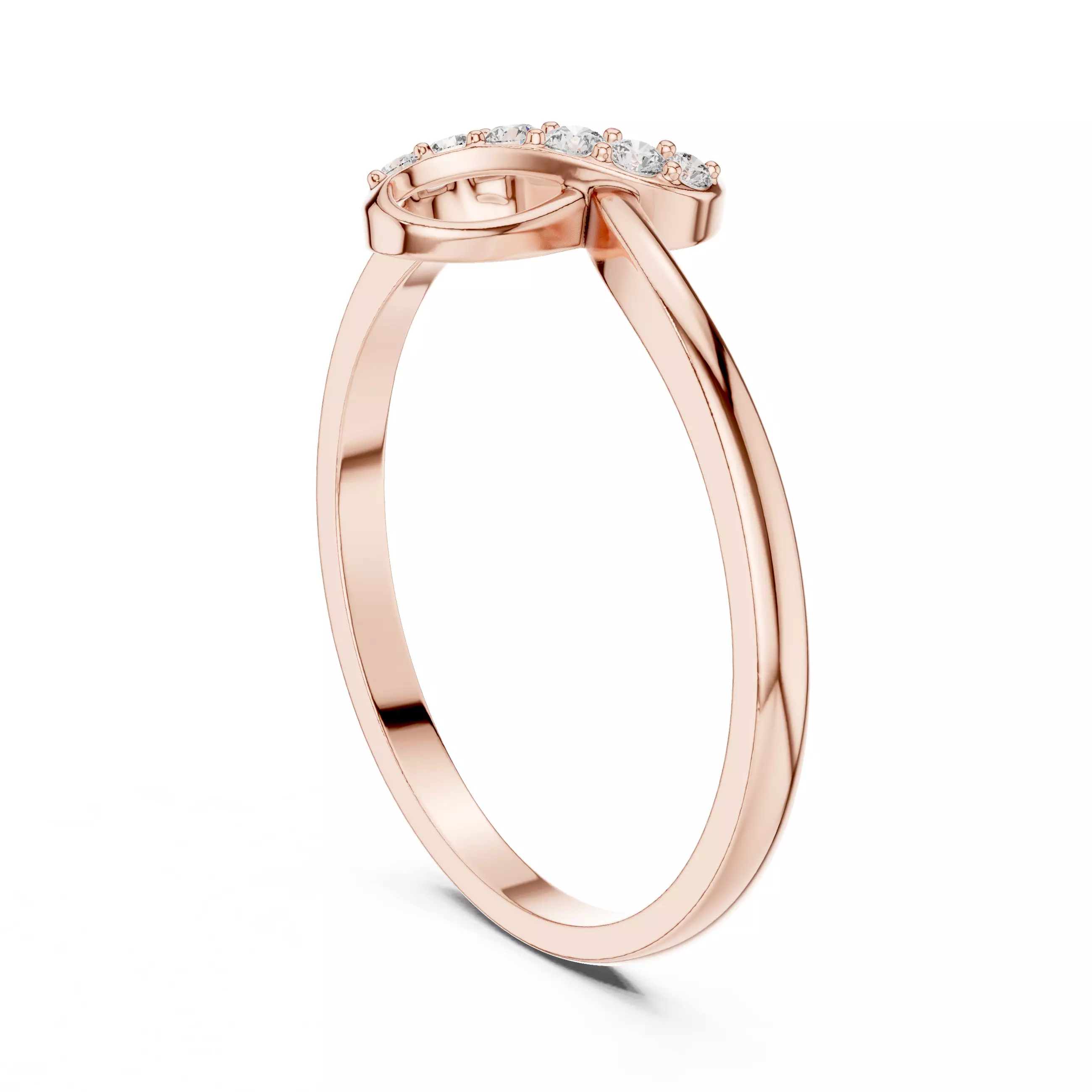 Round Diamond Infinity Engagement Wedding Ring 3DM STL Video 3D print model