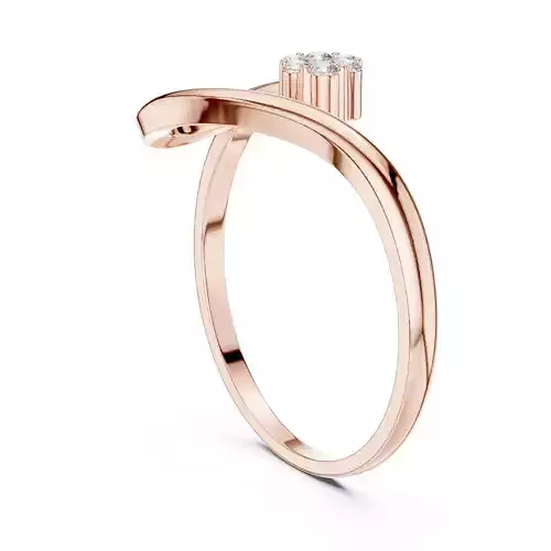 Round Diamond Curve Engagement Wedding Ring 3DM STL Video