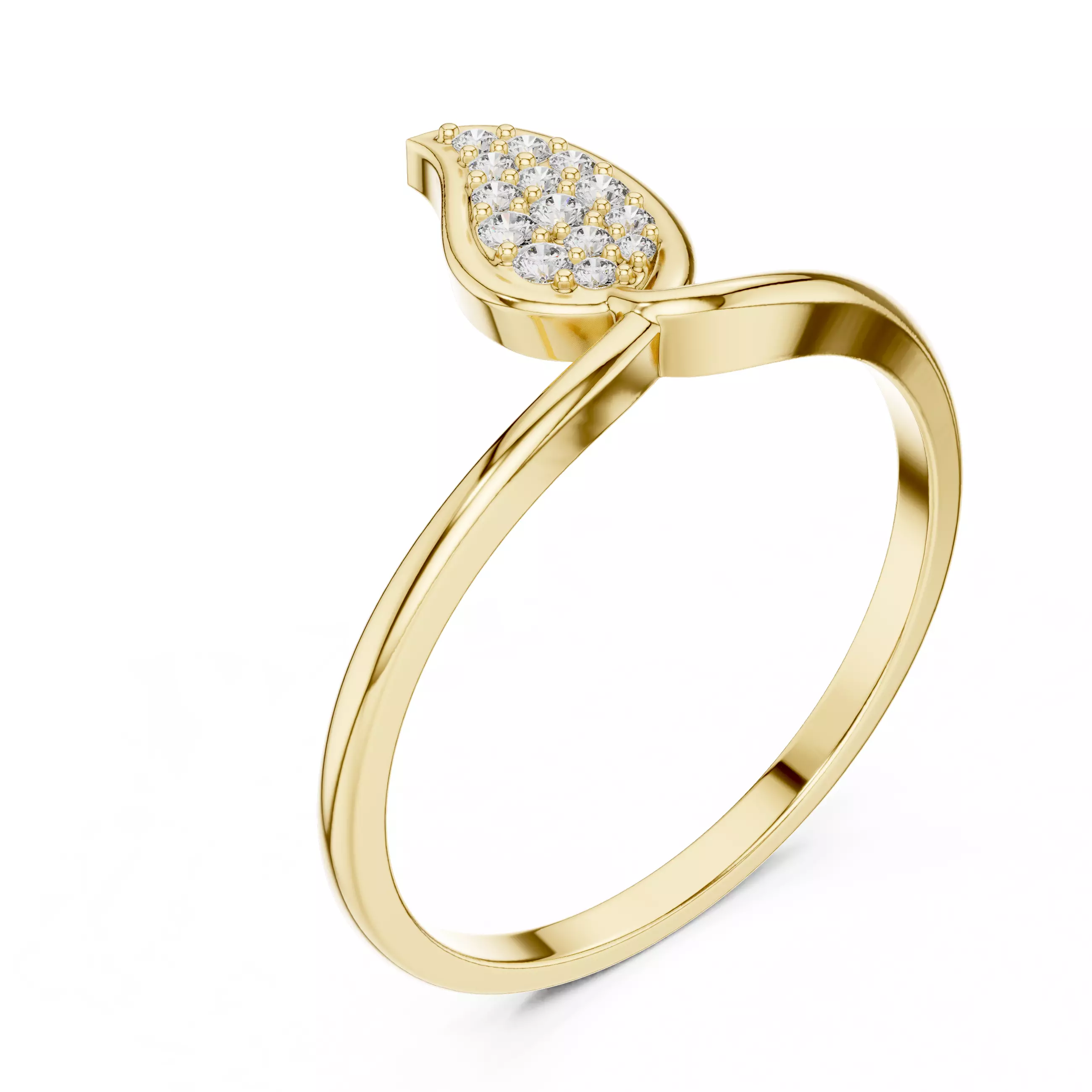 Diamond Engagement Wedding Ring 3DM STL Video 3D print model_3