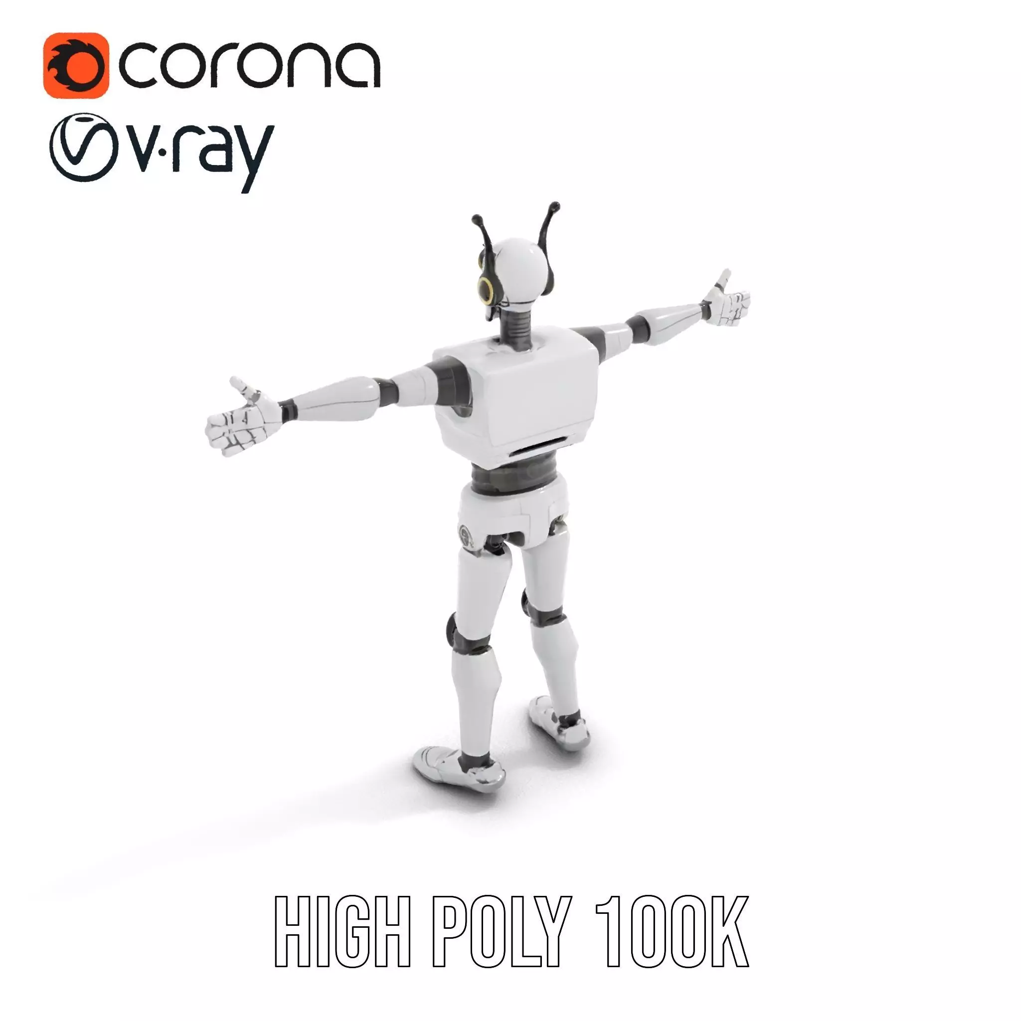 Retro Robot model pack Low-poly 3D model_10