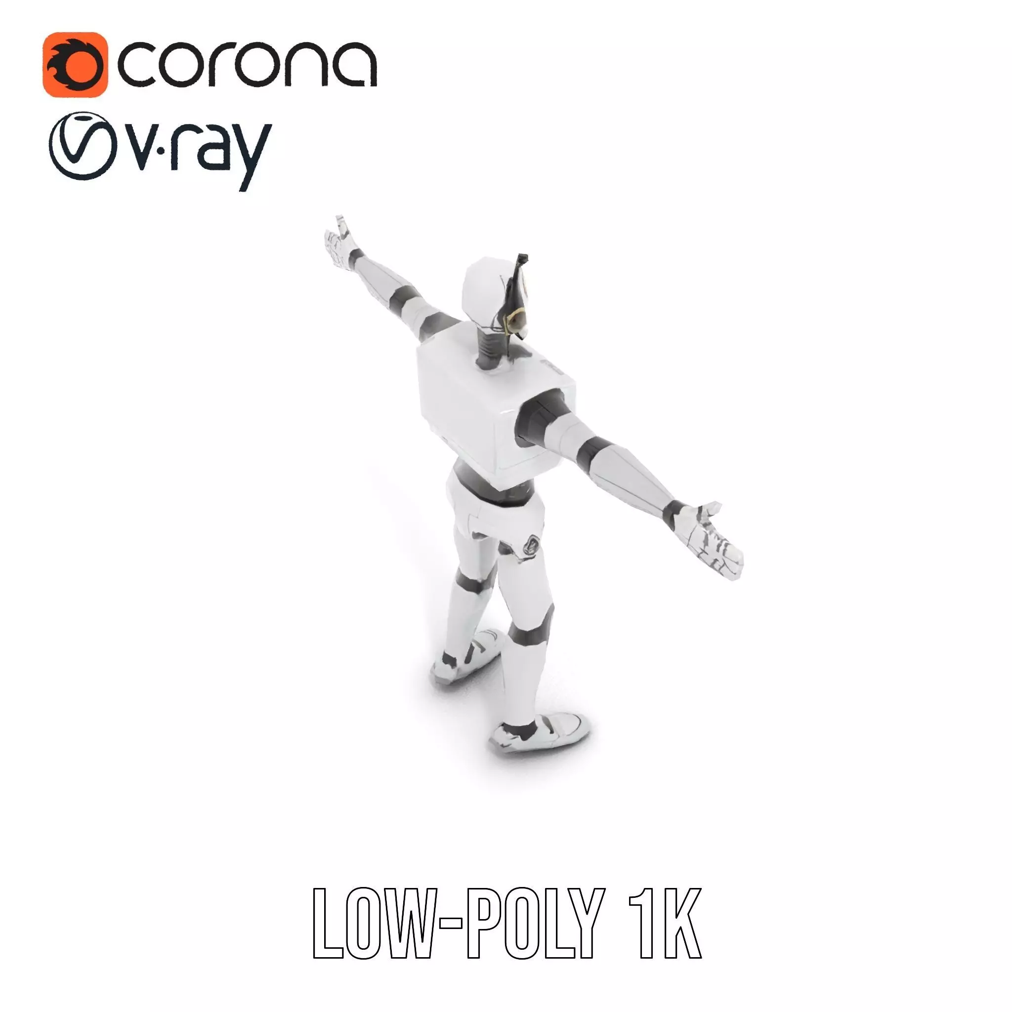 Retro Robot model pack Low-poly 3D model_15