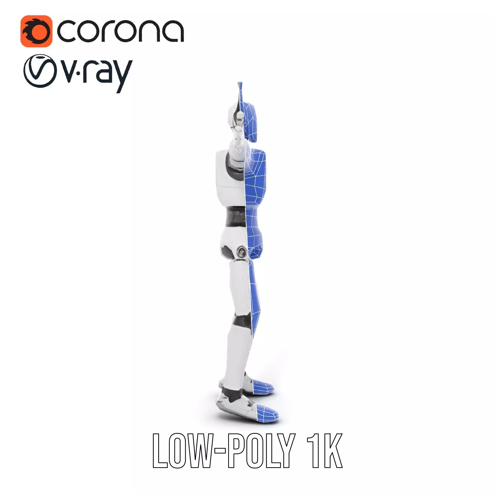 Retro Robot model pack Low-poly 3D model_31