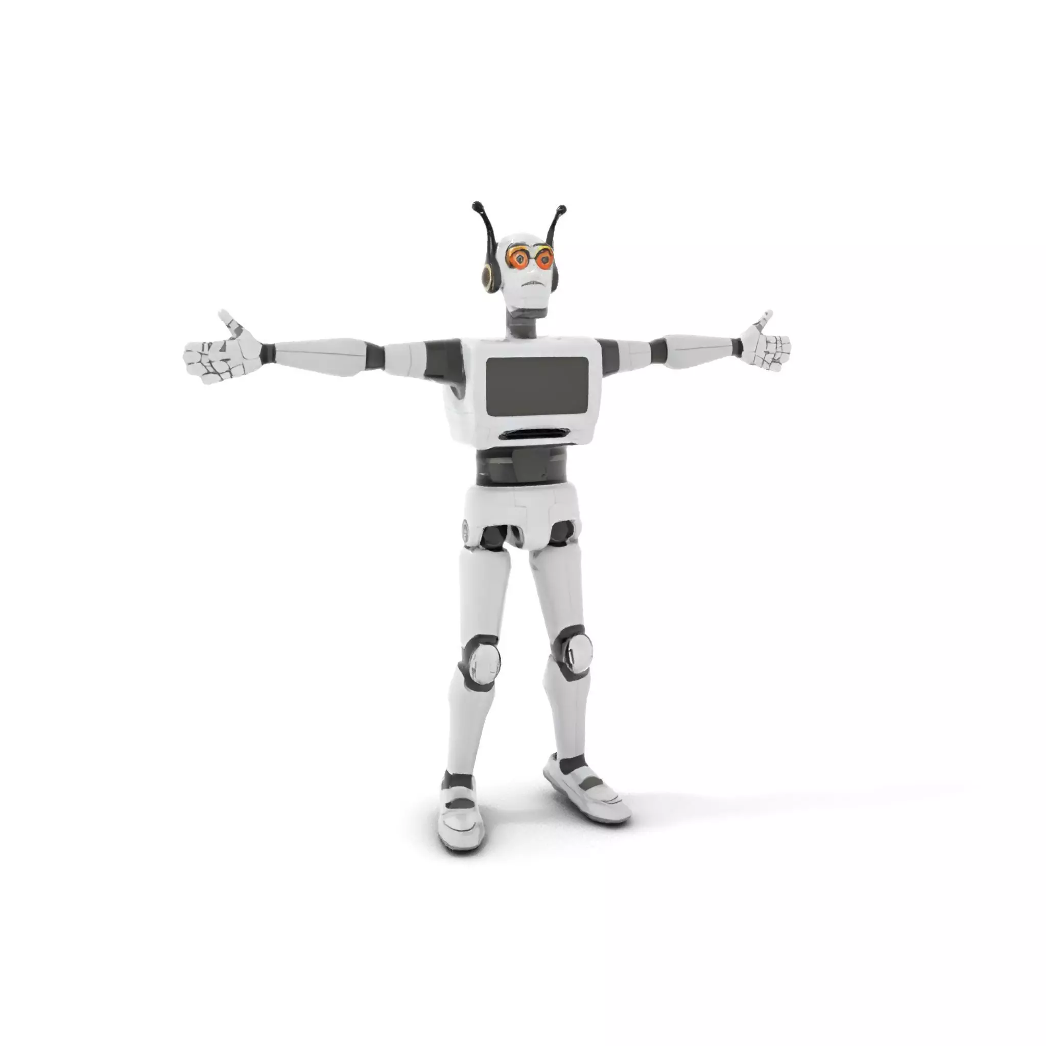 Retro Robot model pack Low-poly 3D model_7
