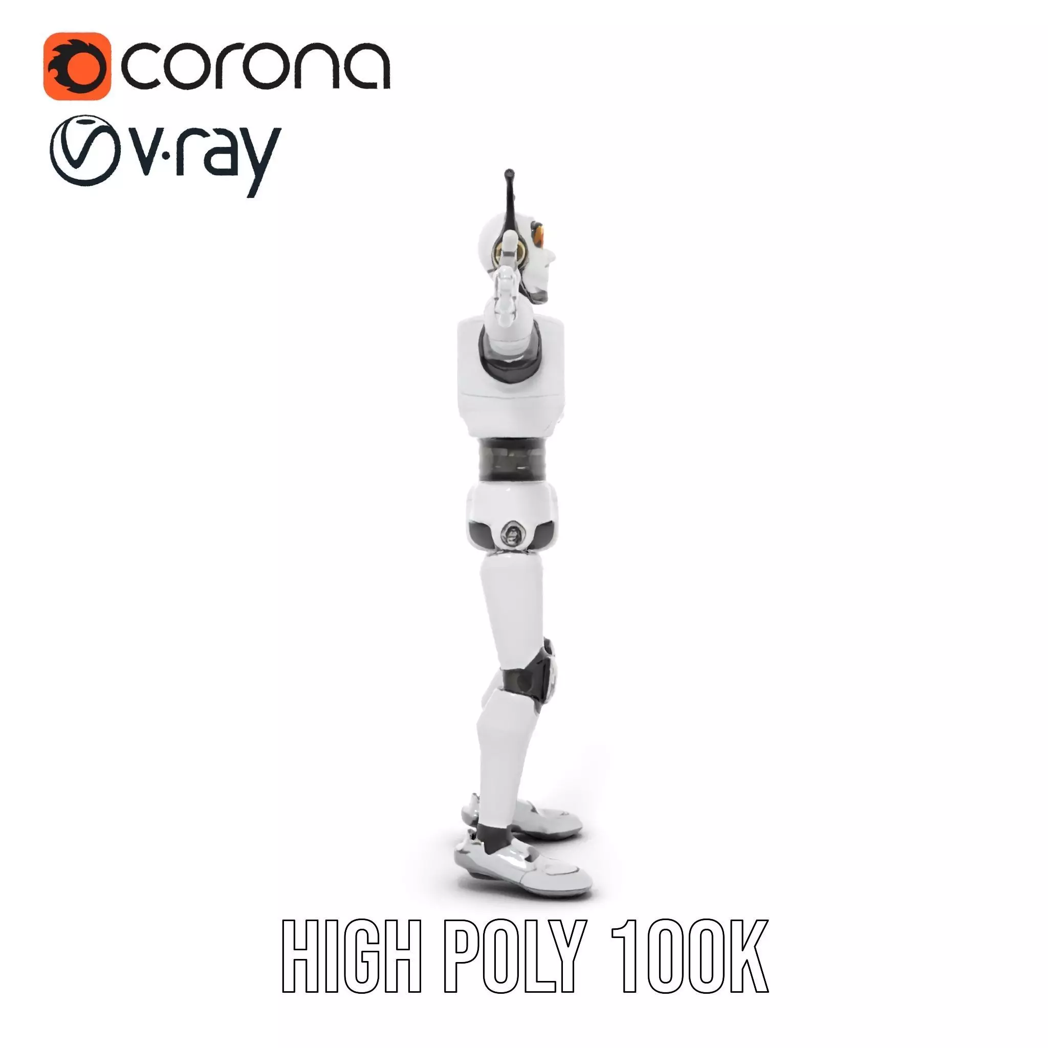 Retro Robot model pack Low-poly 3D model_23