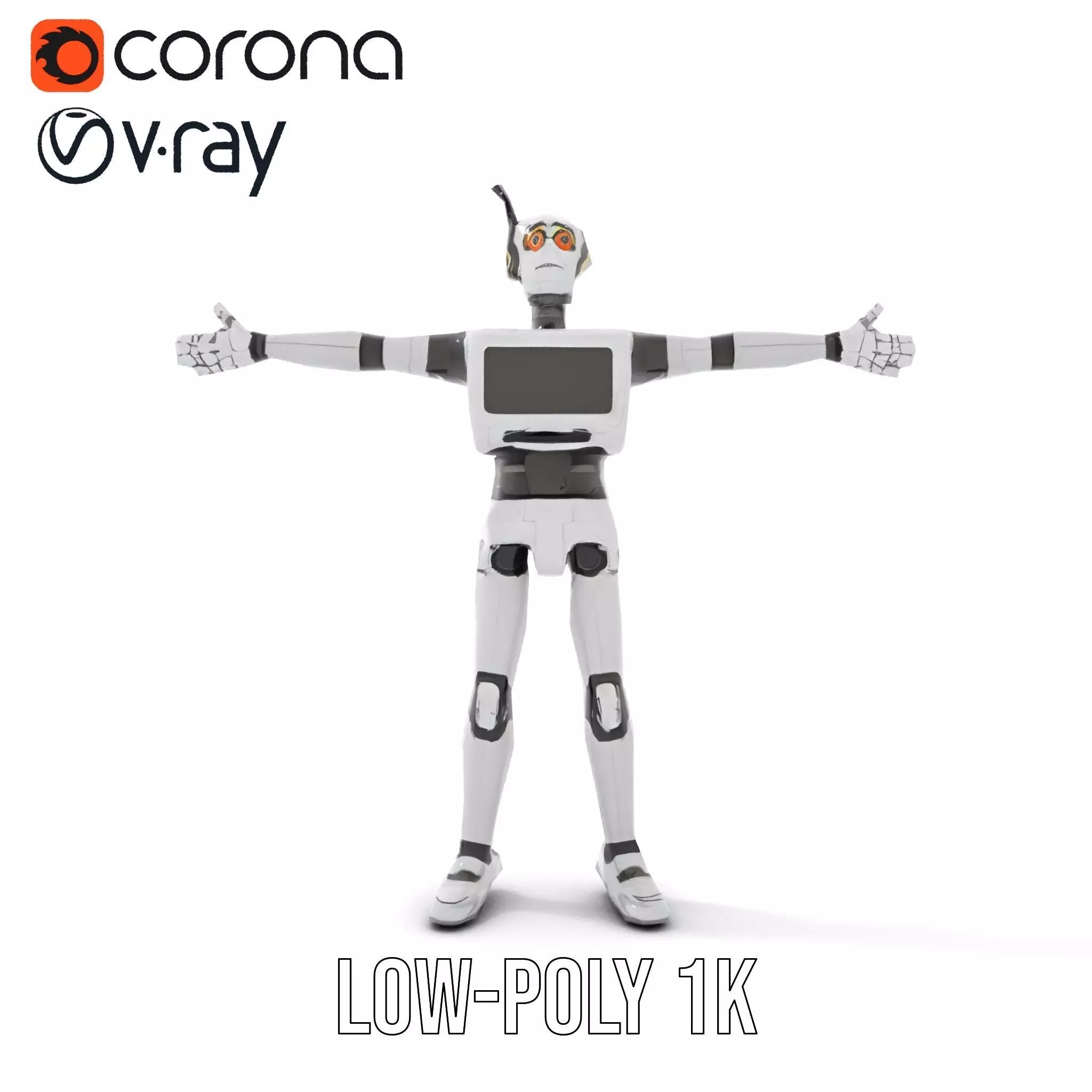 Retro Robot model pack Low-poly 3D model_22