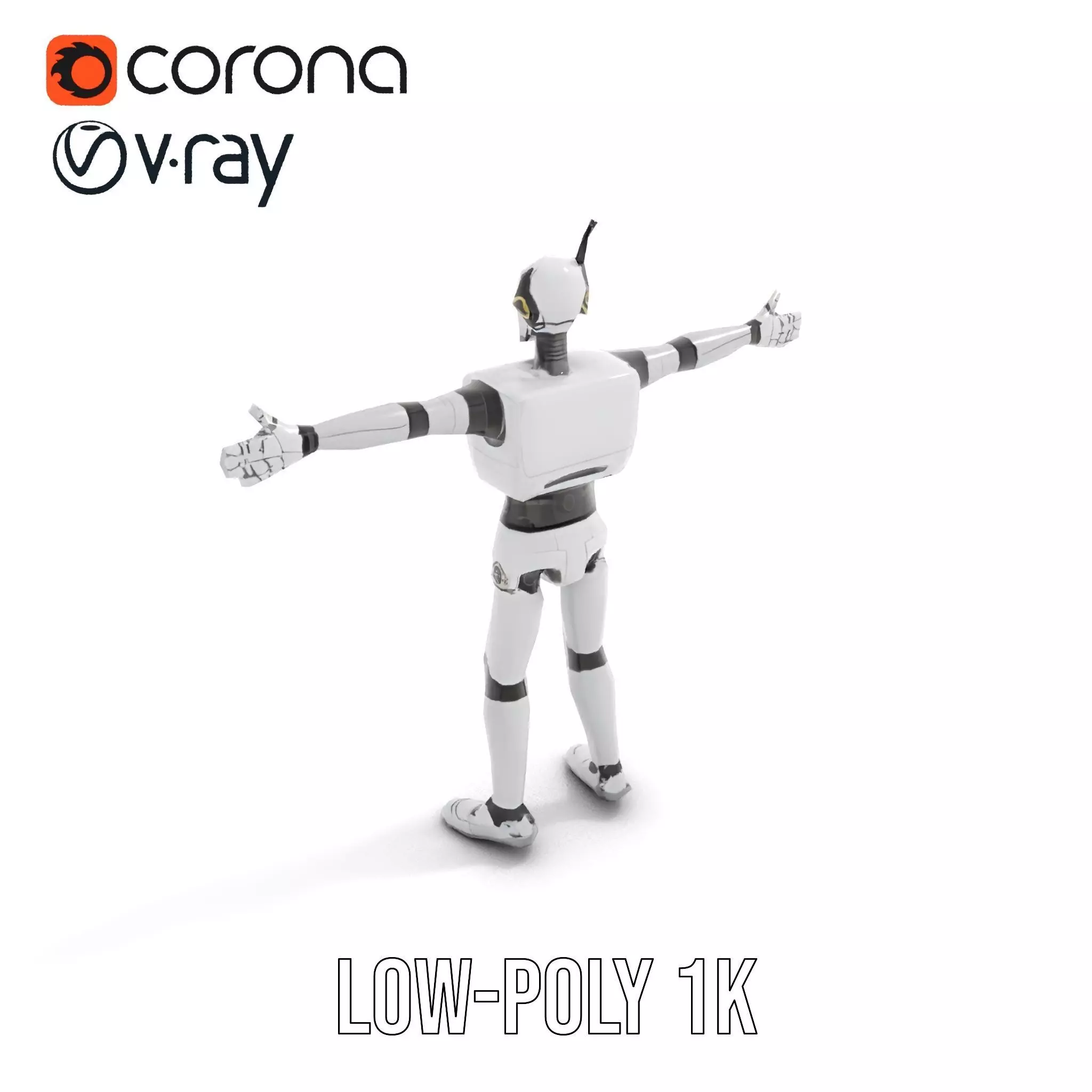 Retro Robot model pack Low-poly 3D model_9