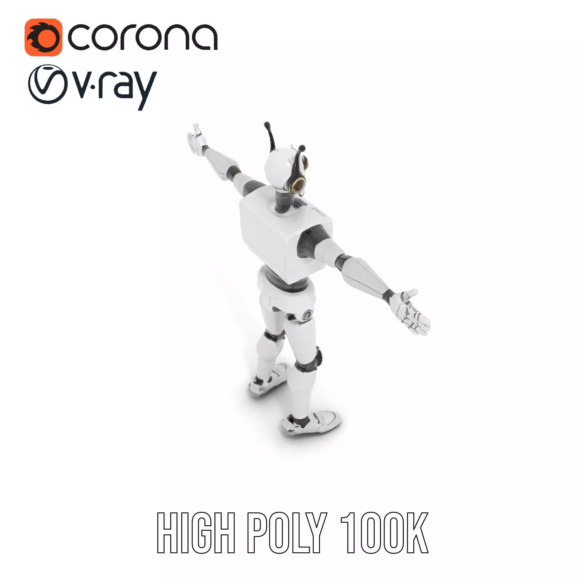 Retro Robot model pack Low-poly 3D model_13