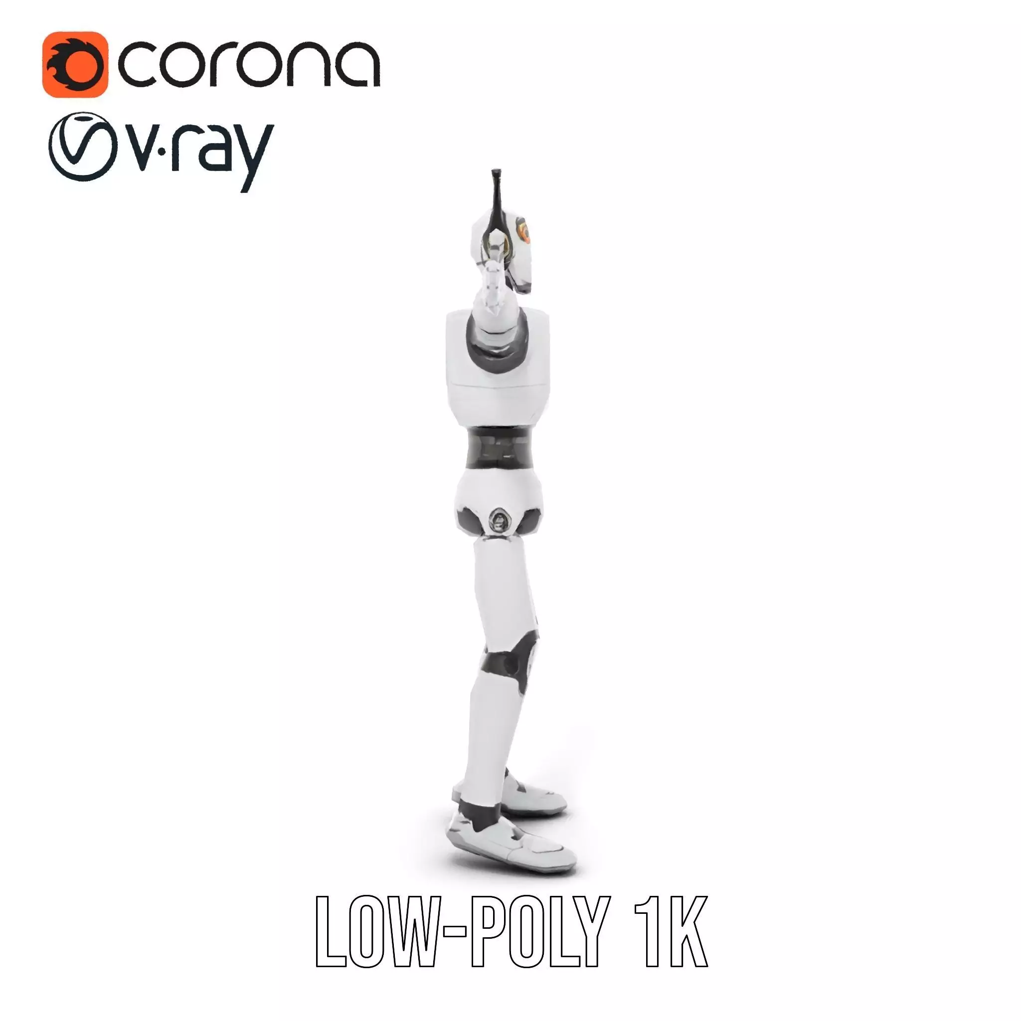 Retro Robot model pack Low-poly 3D model_12