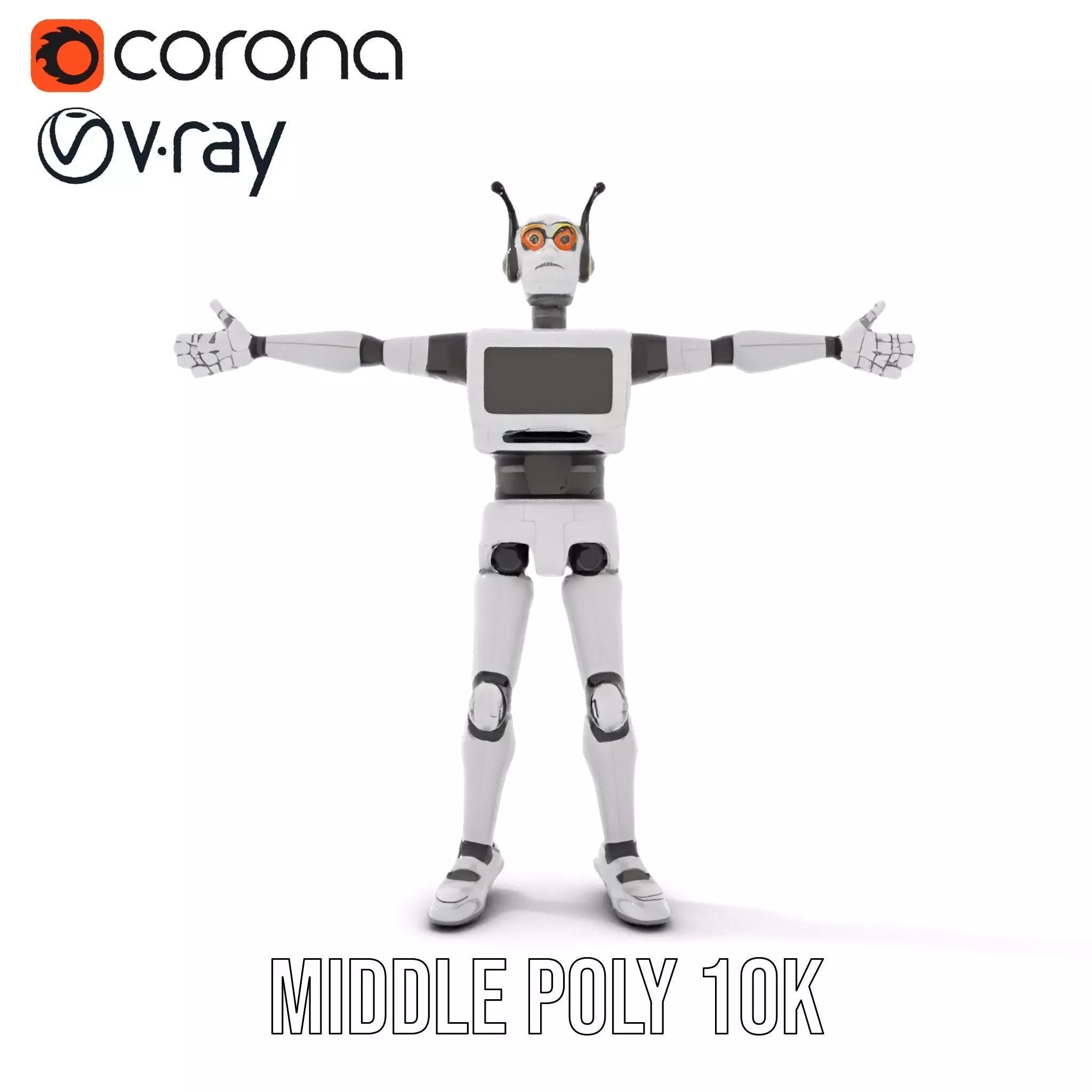Retro Robot model pack Low-poly 3D model_6