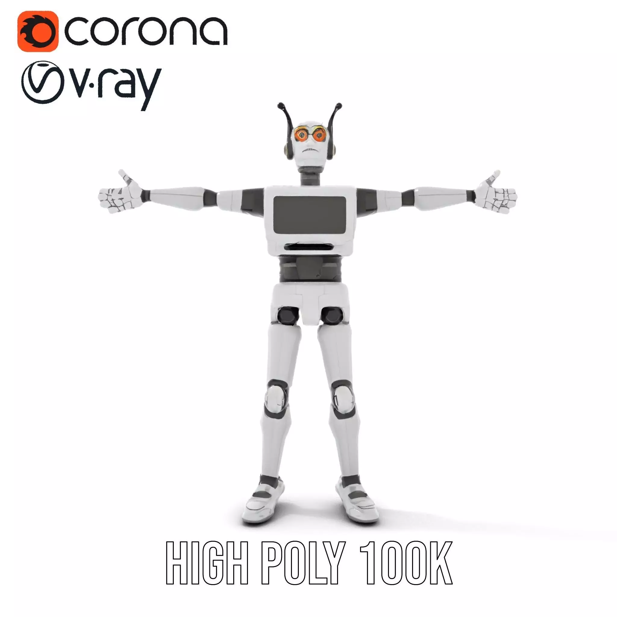Retro Robot model pack Low-poly 3D model_16