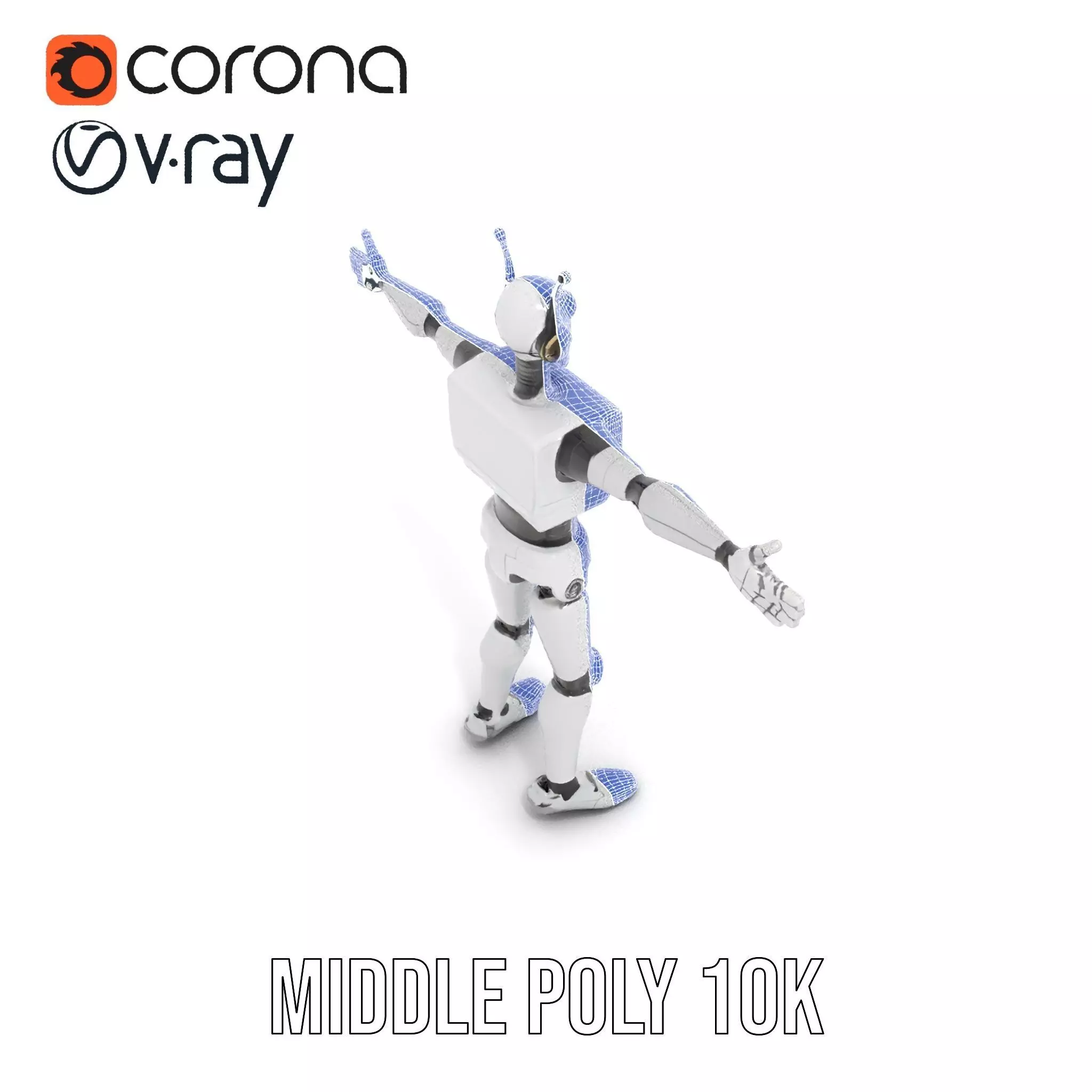 Retro Robot model pack Low-poly 3D model_14