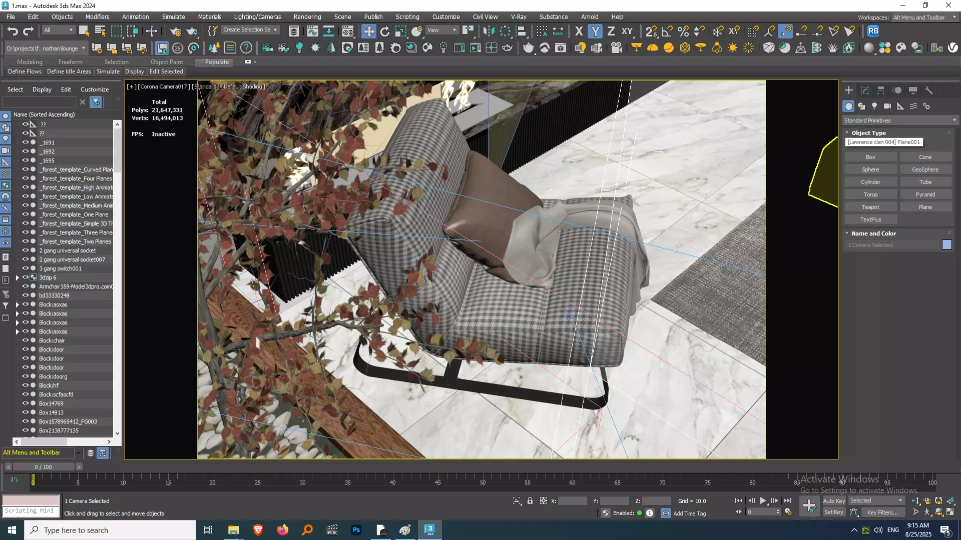 Elegant Modern Classic Open Plan Living  Dining Scene 3D model_8