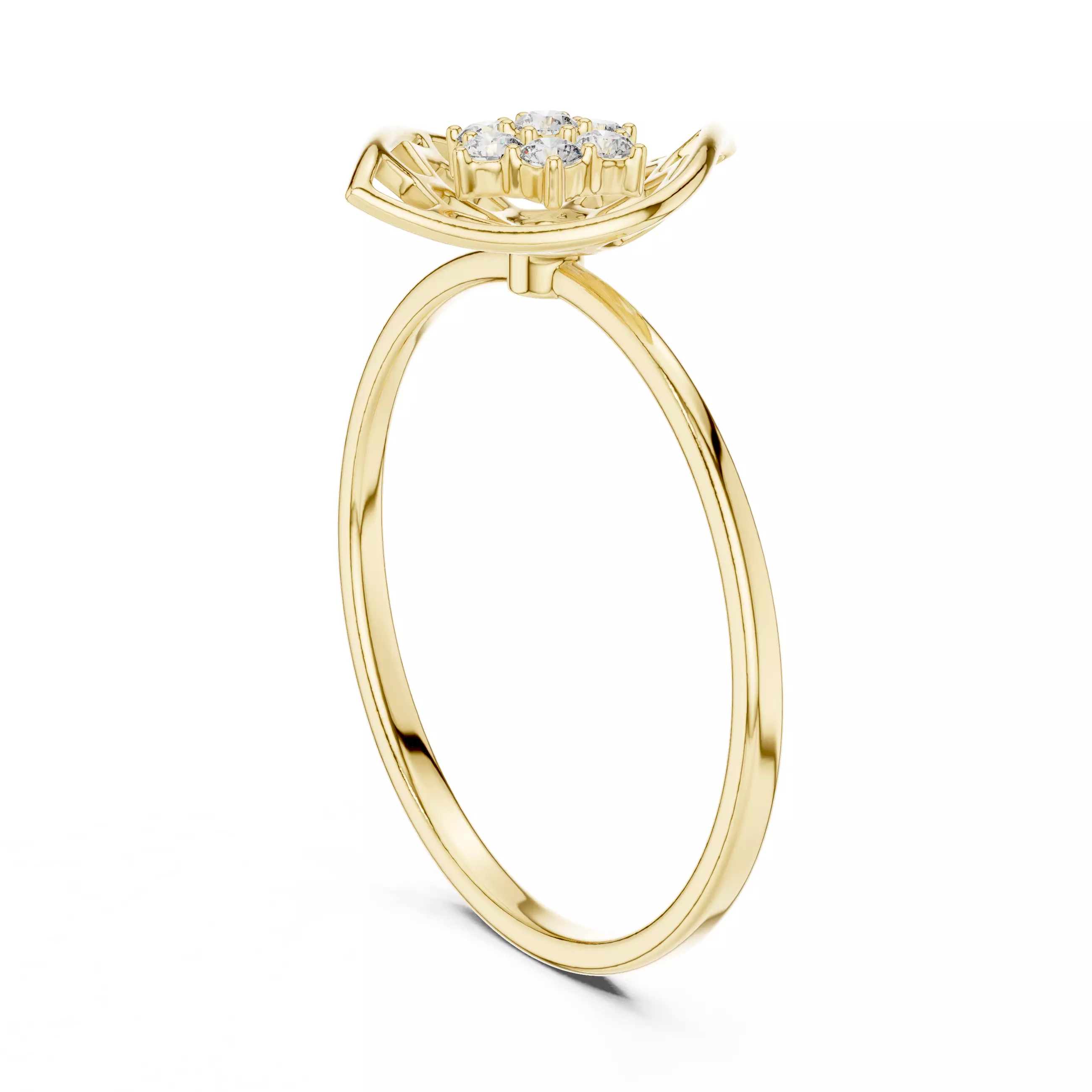 Seven Round Diamond Engagement Wedding Ring 3DM STL Video 3D print model_2