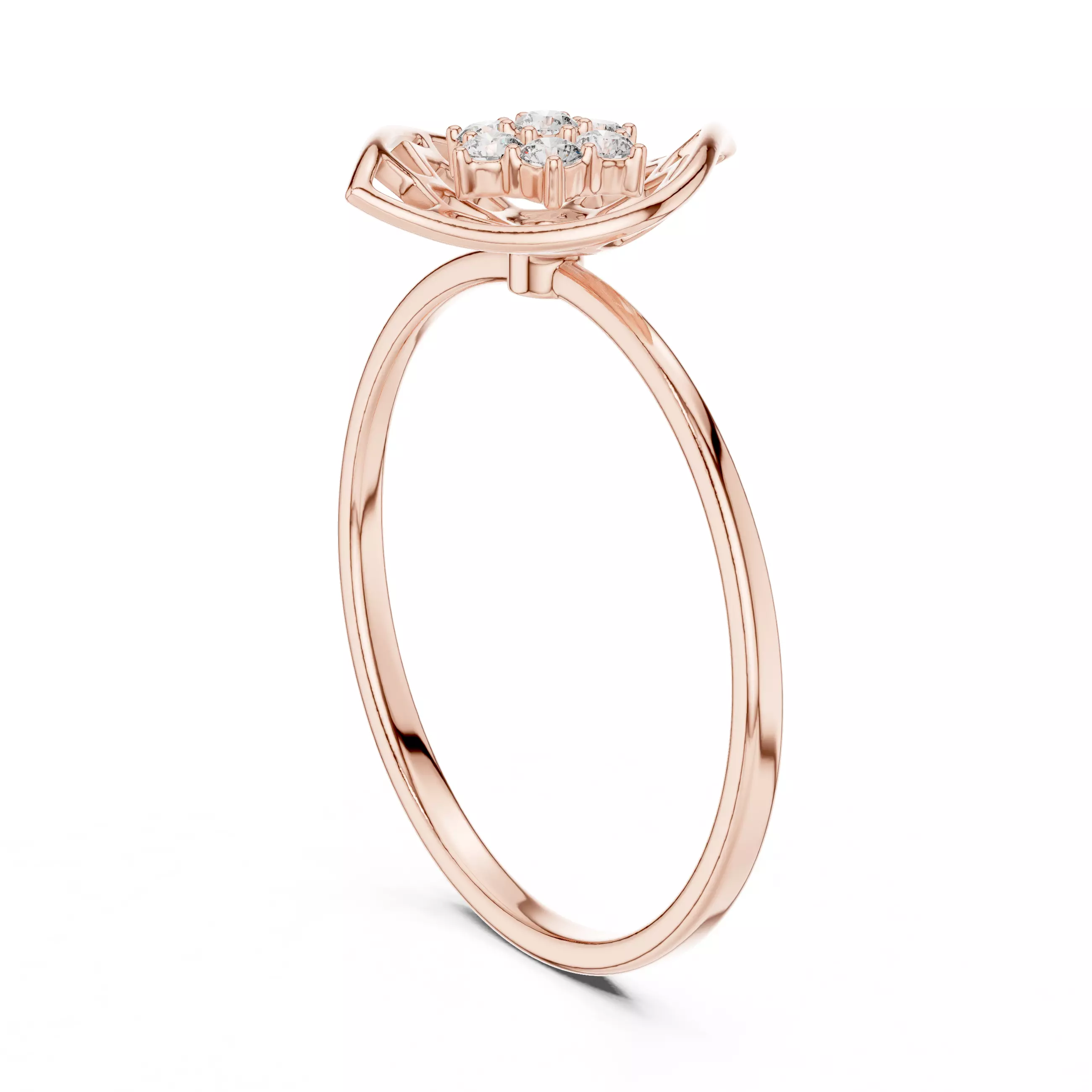 Seven Round Diamond Engagement Wedding Ring 3DM STL Video 3D print model_0