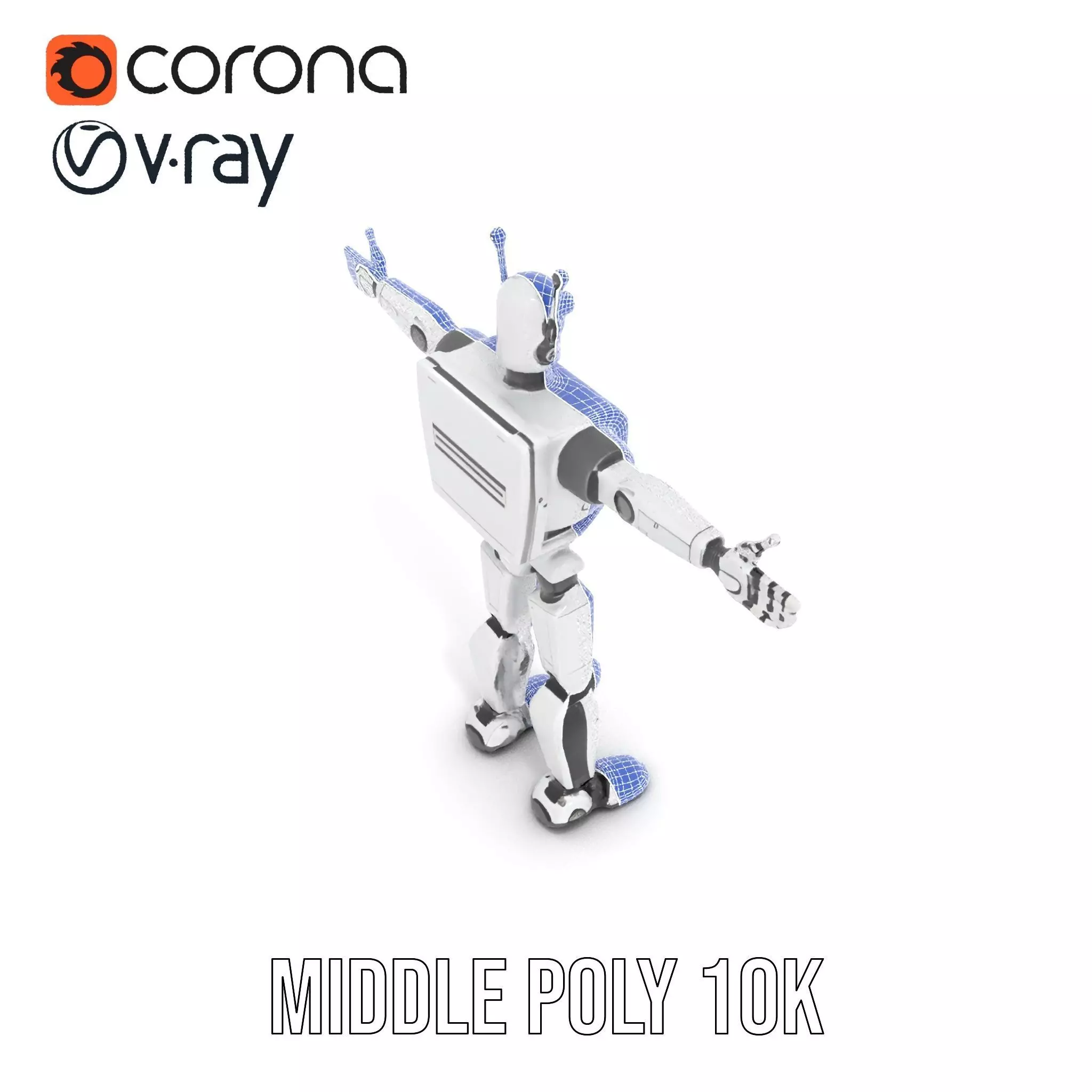 Retro Robot model pack Low-poly 3D model_25