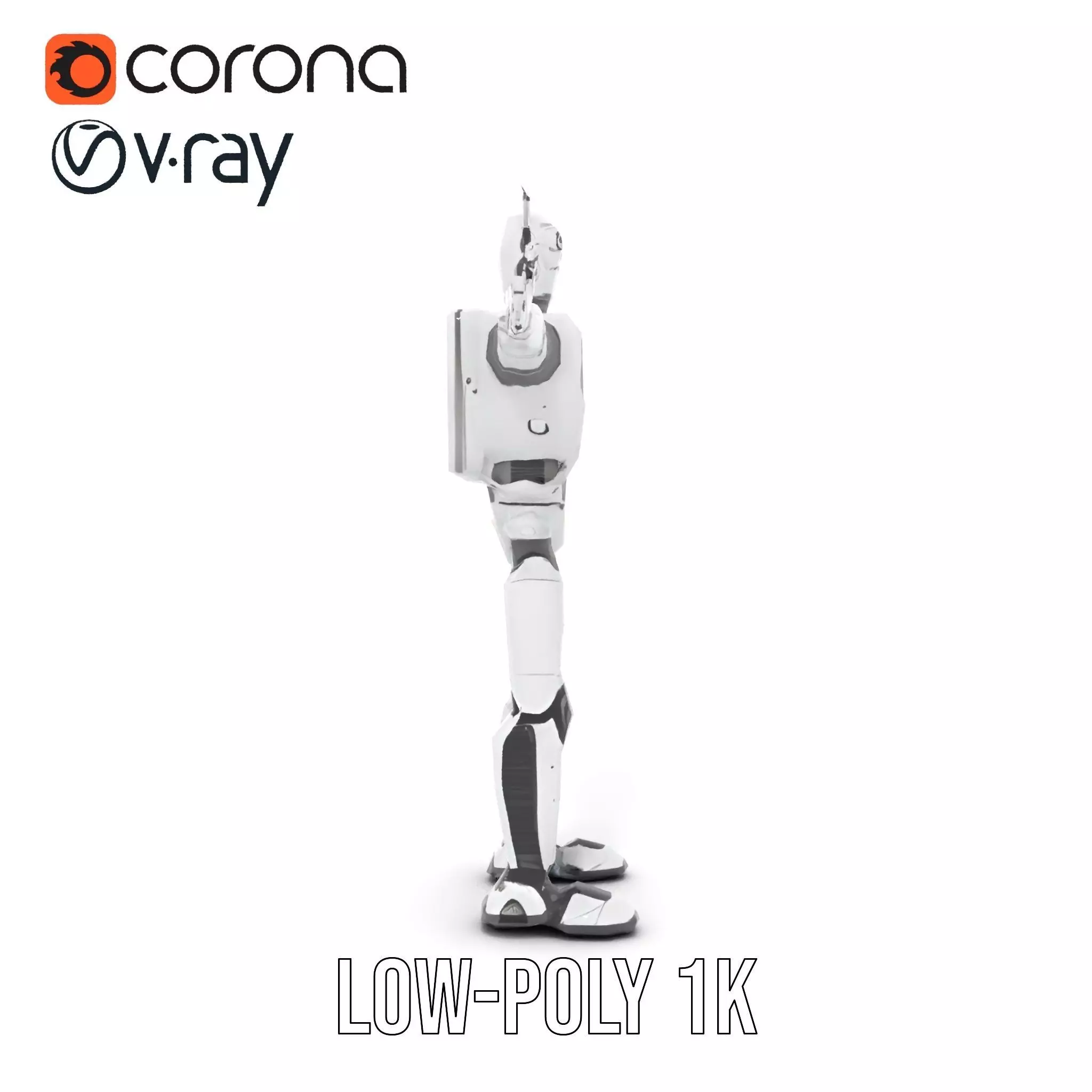 Retro Robot model pack Low-poly 3D model_9