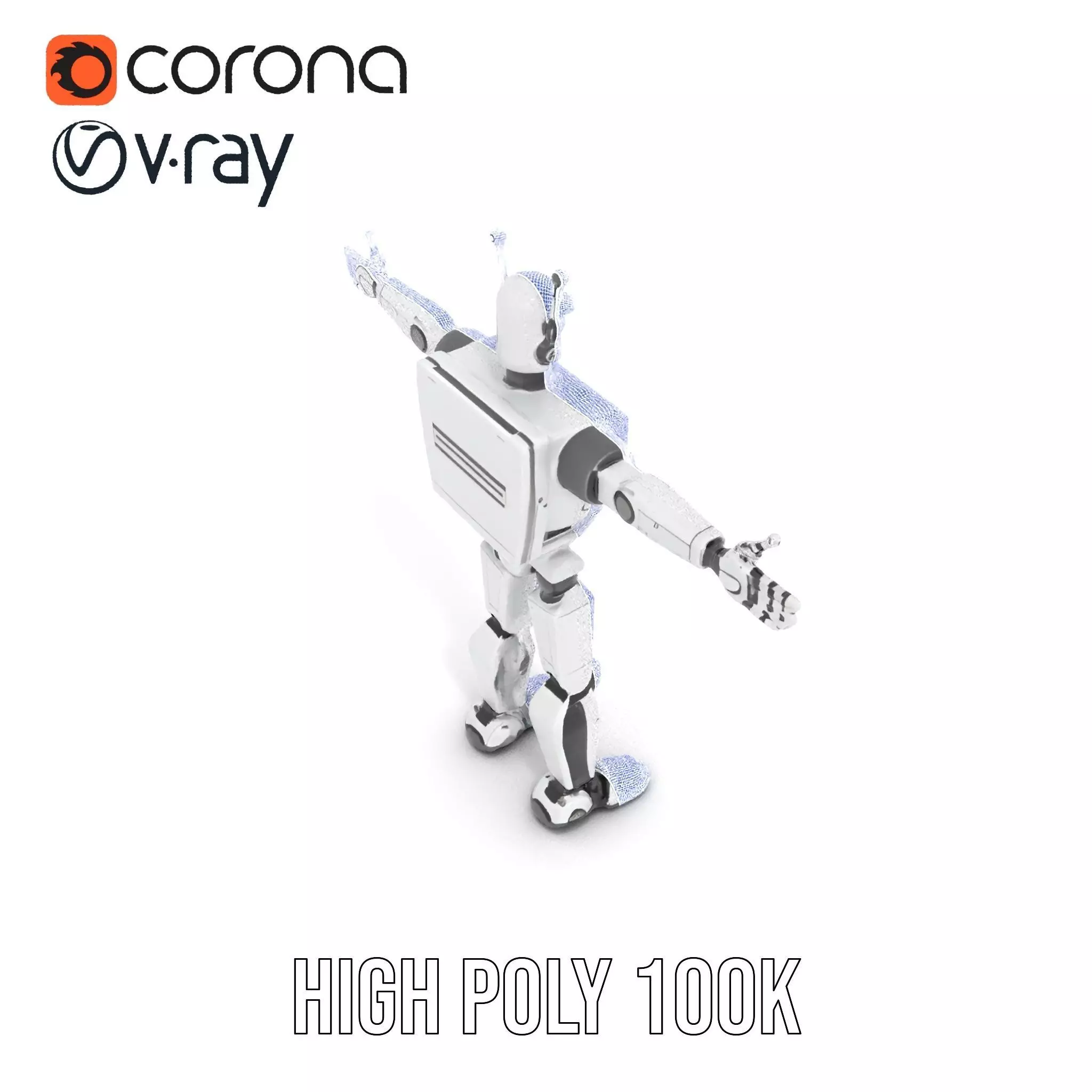 Retro Robot model pack Low-poly 3D model_24