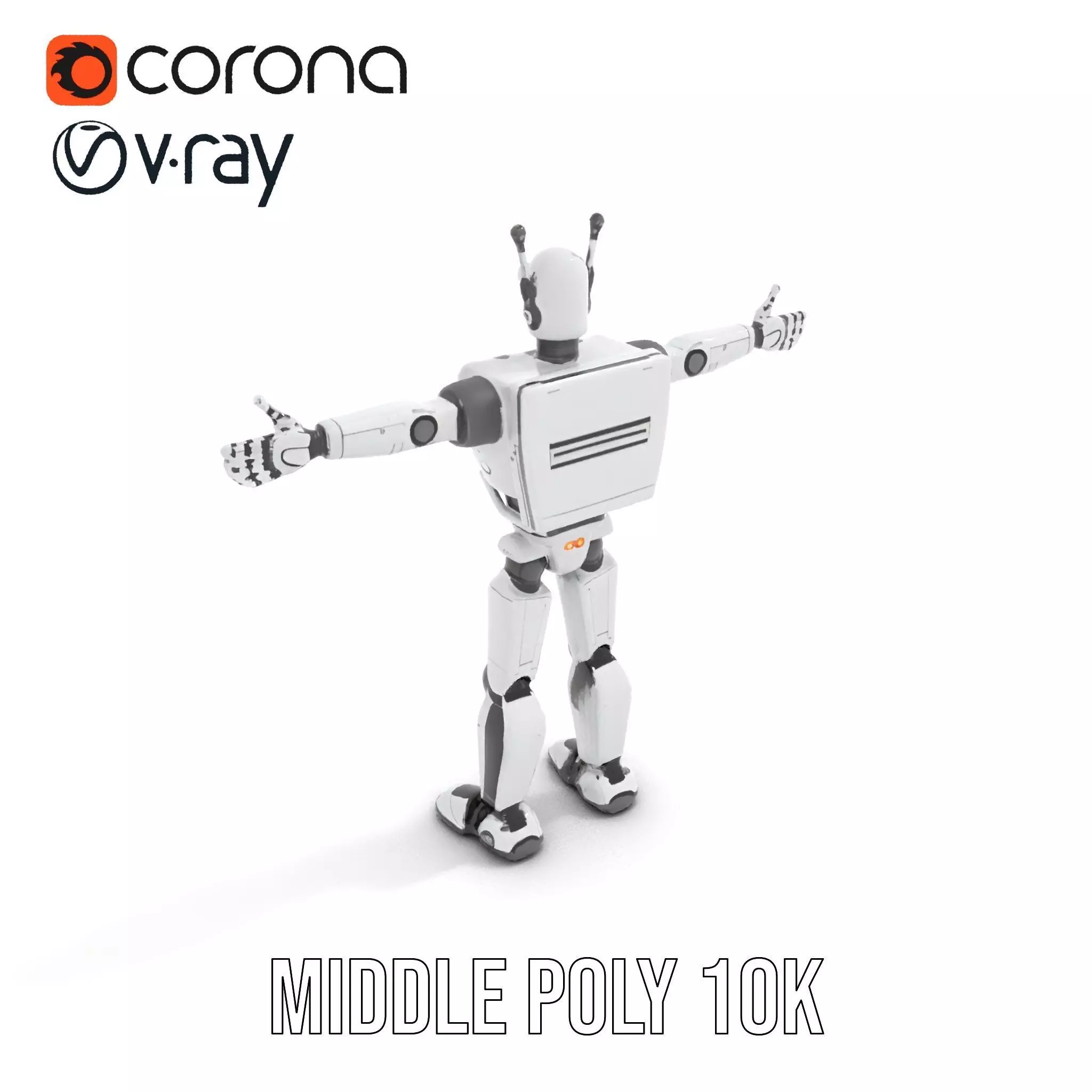 Retro Robot model pack Low-poly 3D model_7