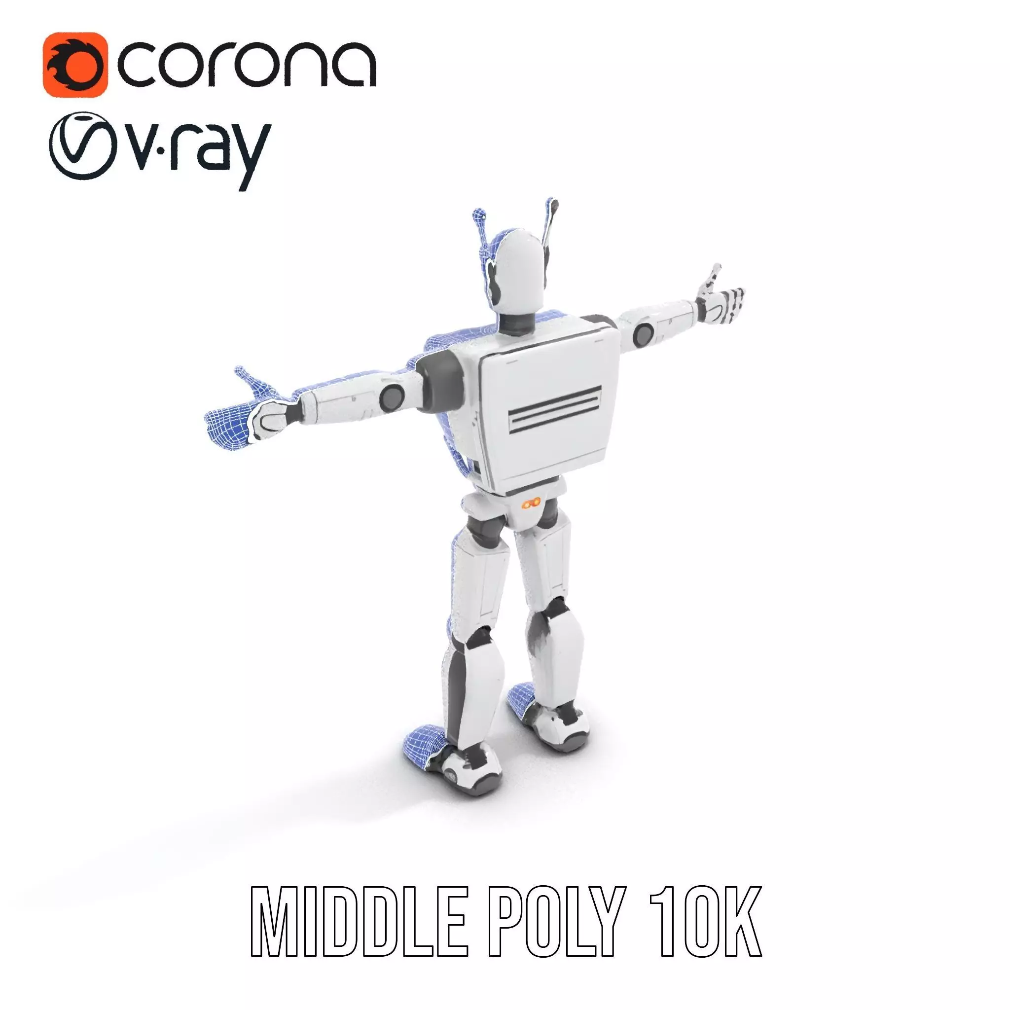 Retro Robot model pack Low-poly 3D model_14