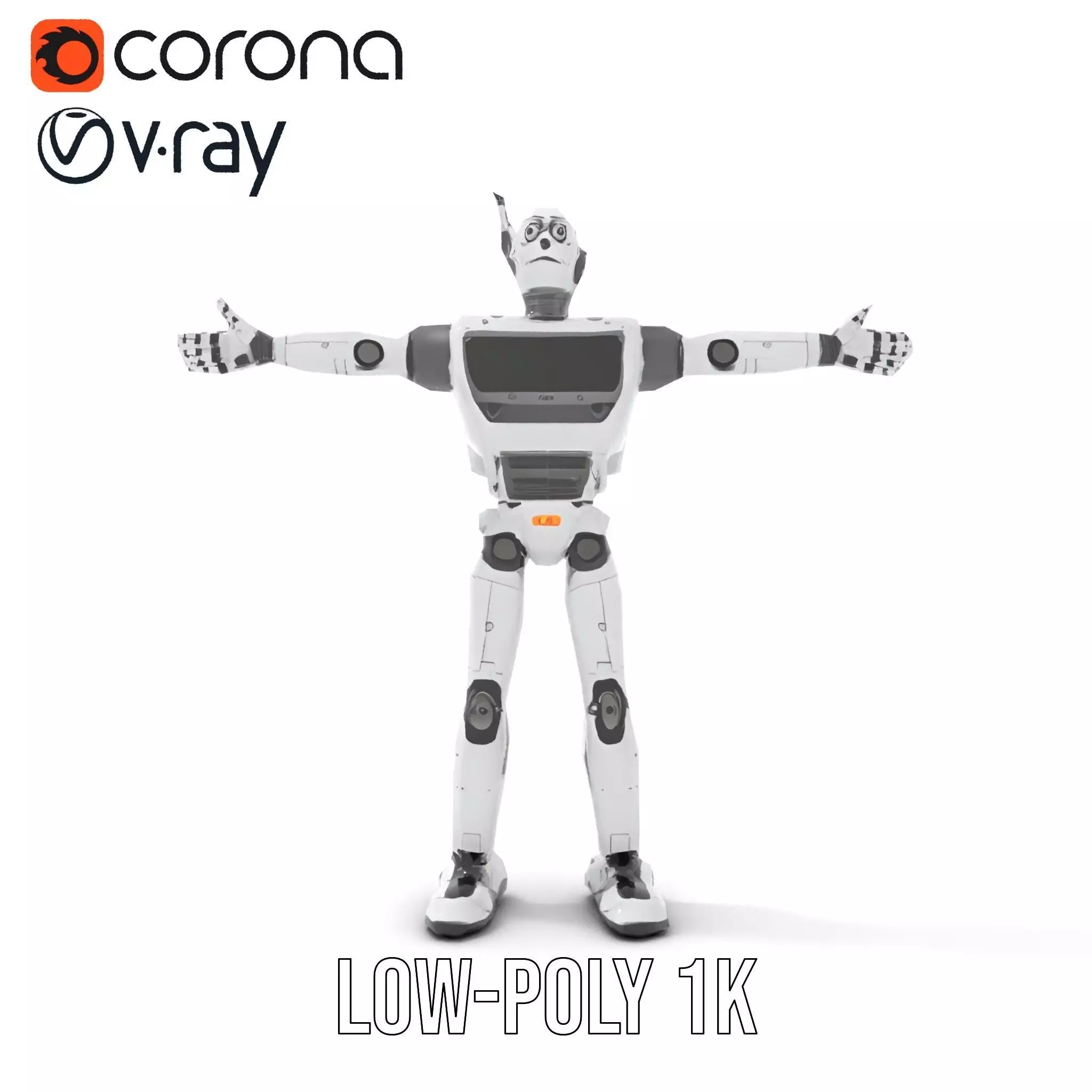 Retro Robot model pack Low-poly 3D model_17
