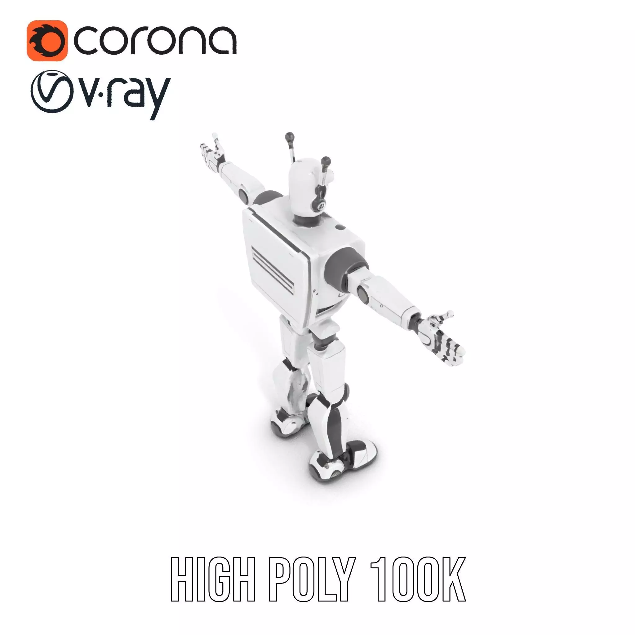 Retro Robot model pack Low-poly 3D model_18