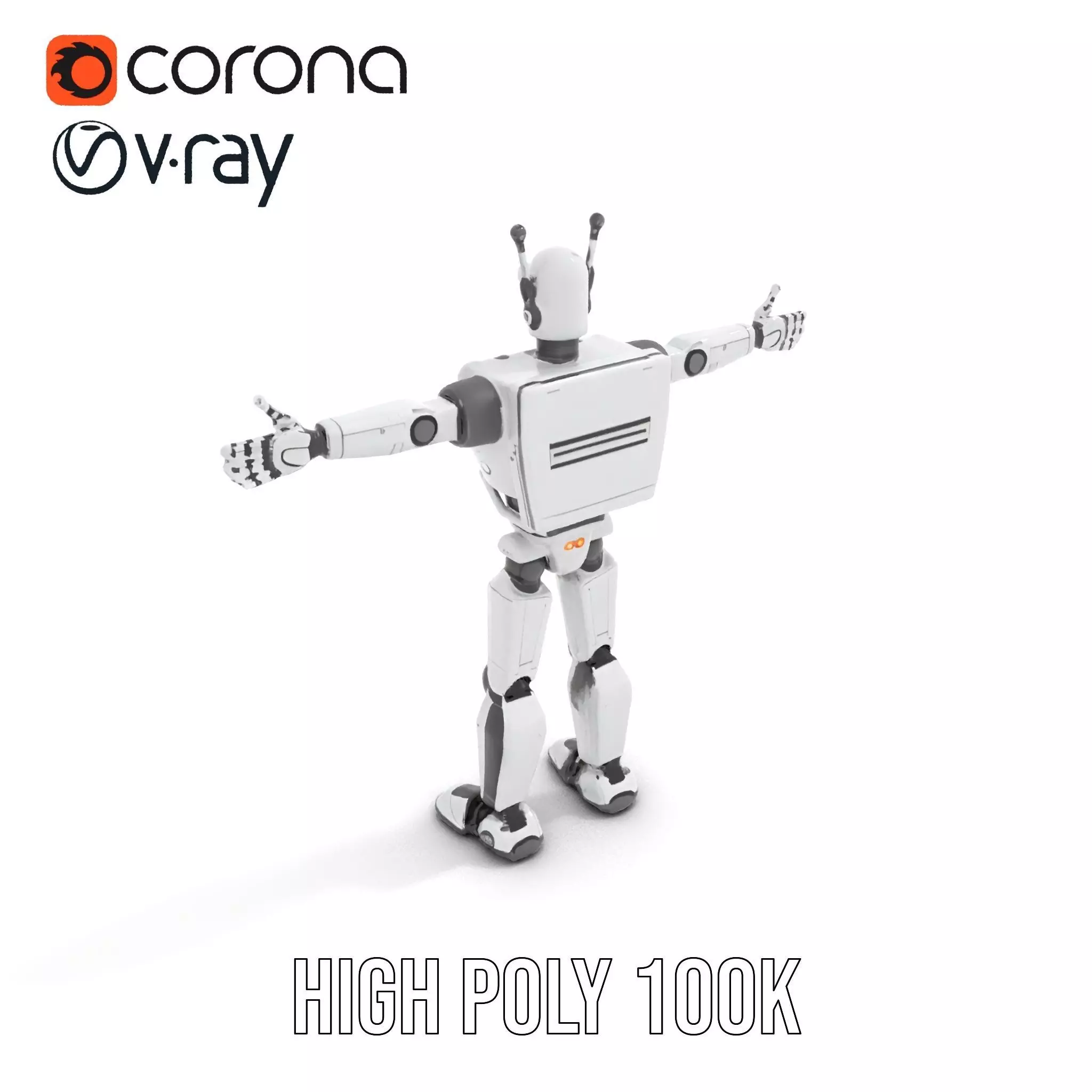 Retro Robot model pack Low-poly 3D model_13