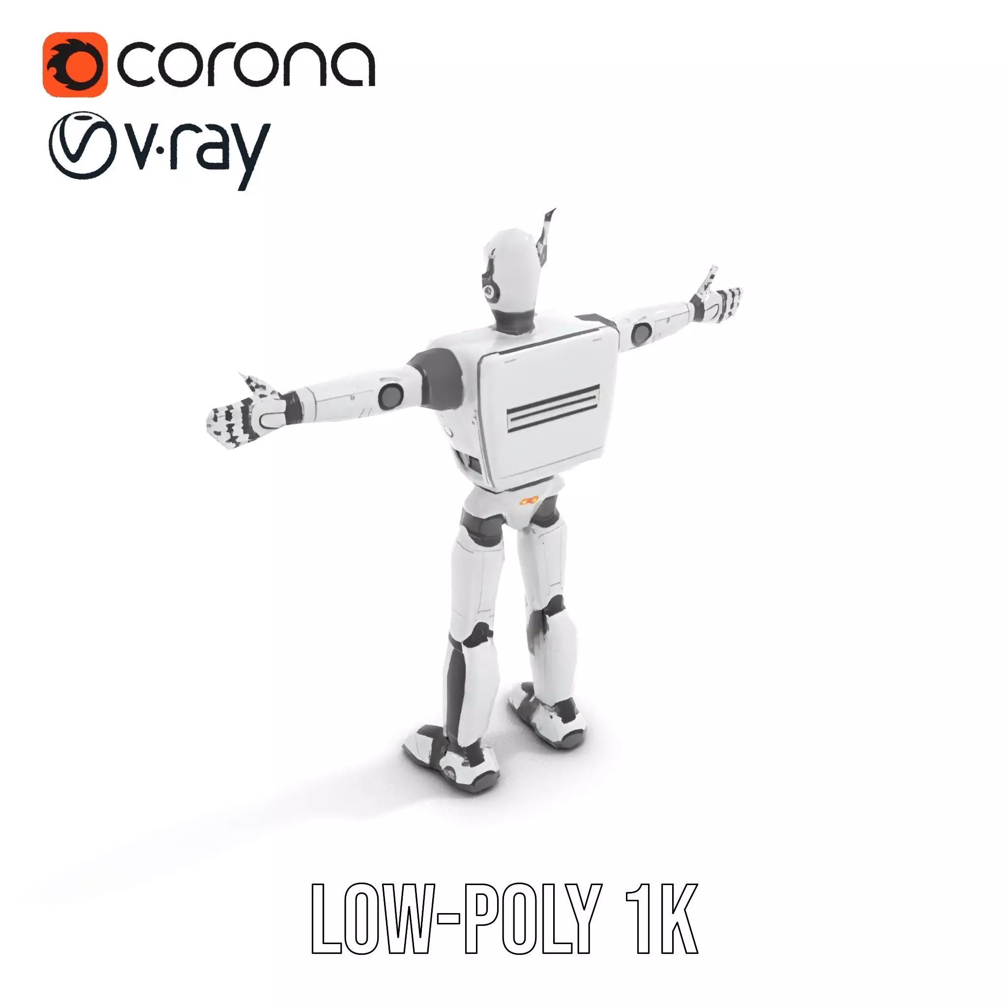 Retro Robot model pack Low-poly 3D model_23