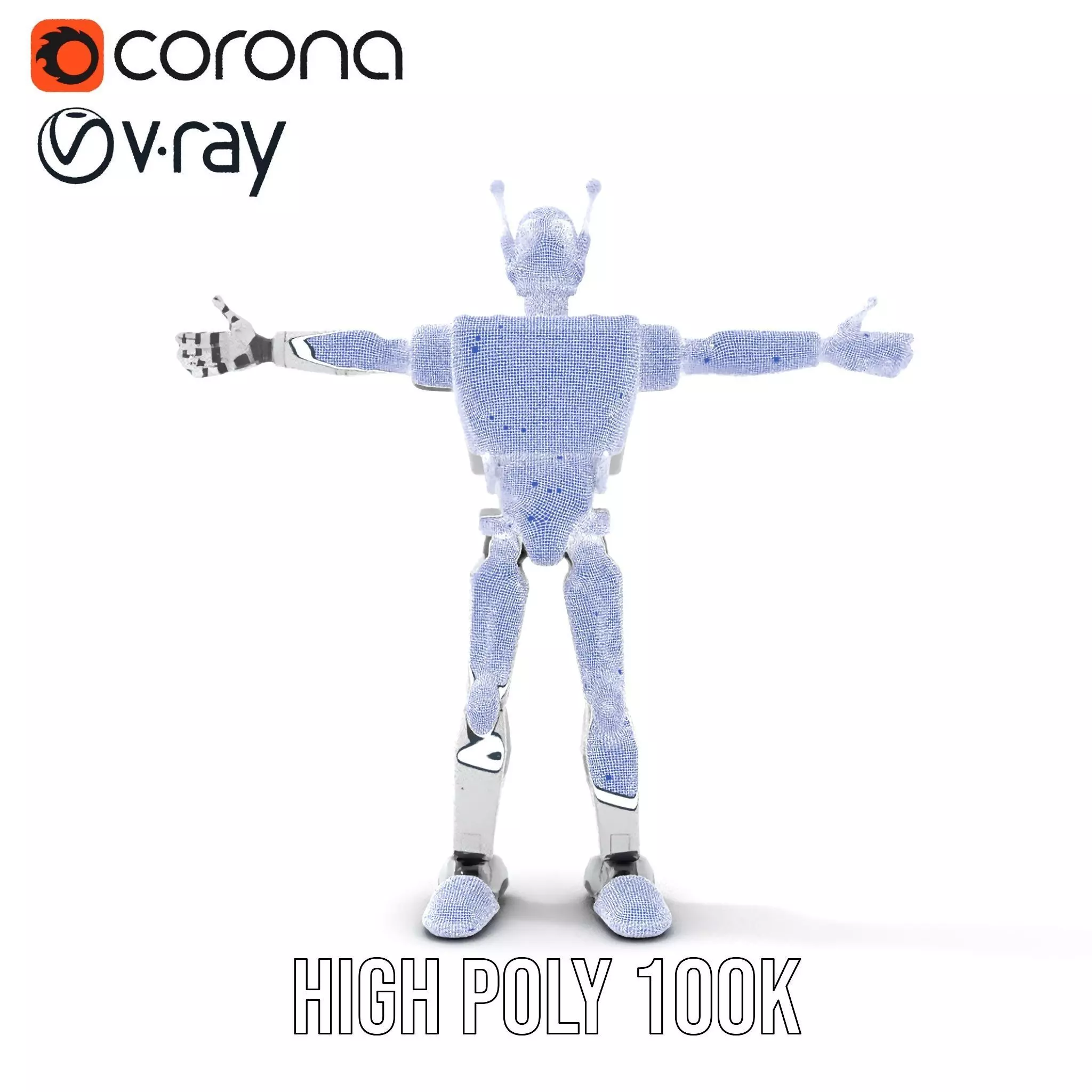 Retro Robot model pack Low-poly 3D model_27