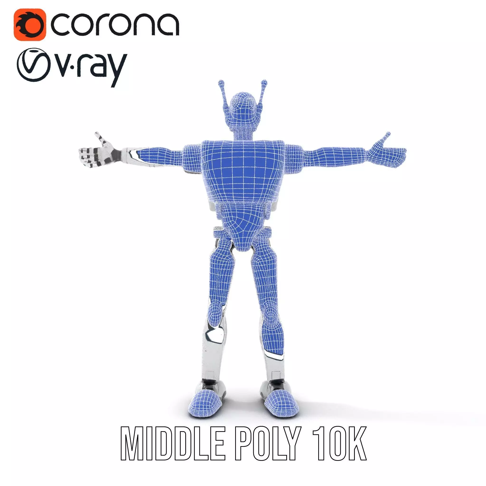 Retro Robot model pack Low-poly 3D model_28
