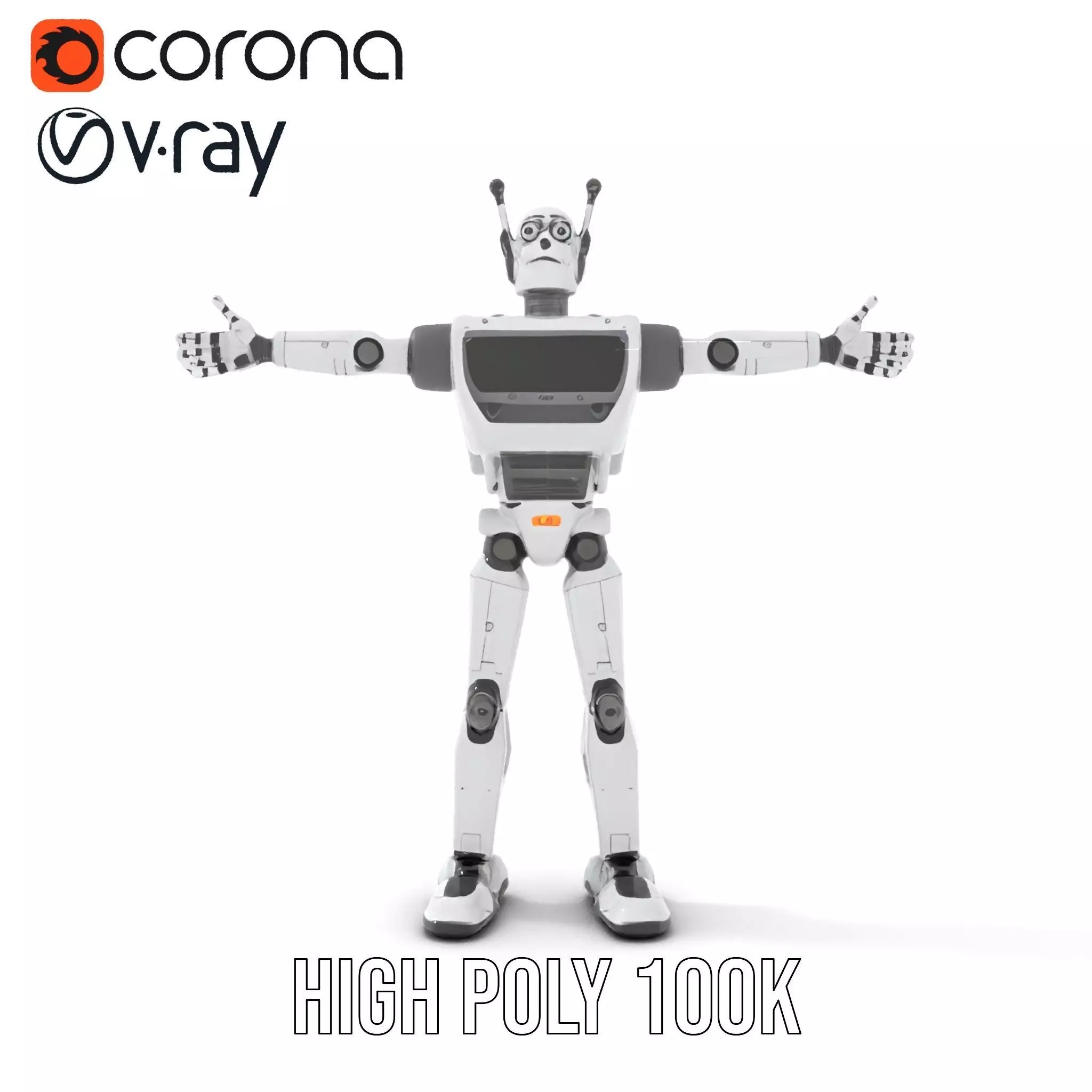 Retro Robot model pack Low-poly 3D model_10