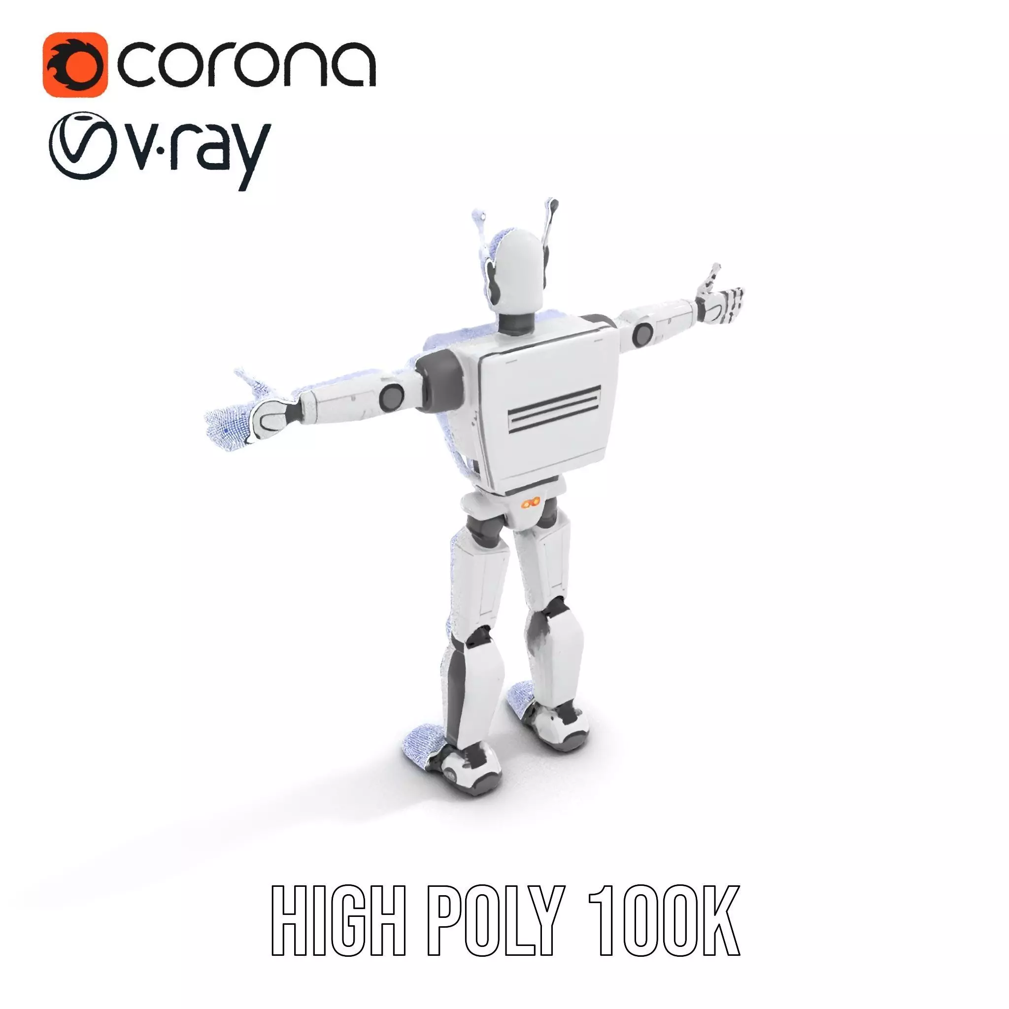Retro Robot model pack Low-poly 3D model_30