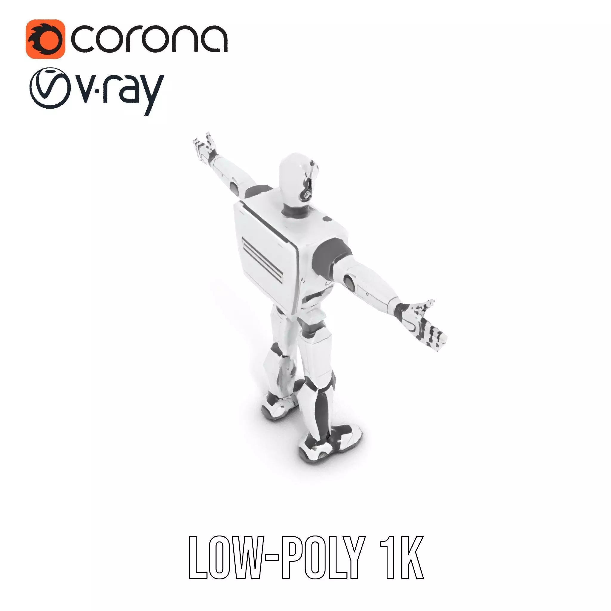 Retro Robot model pack Low-poly 3D model_8