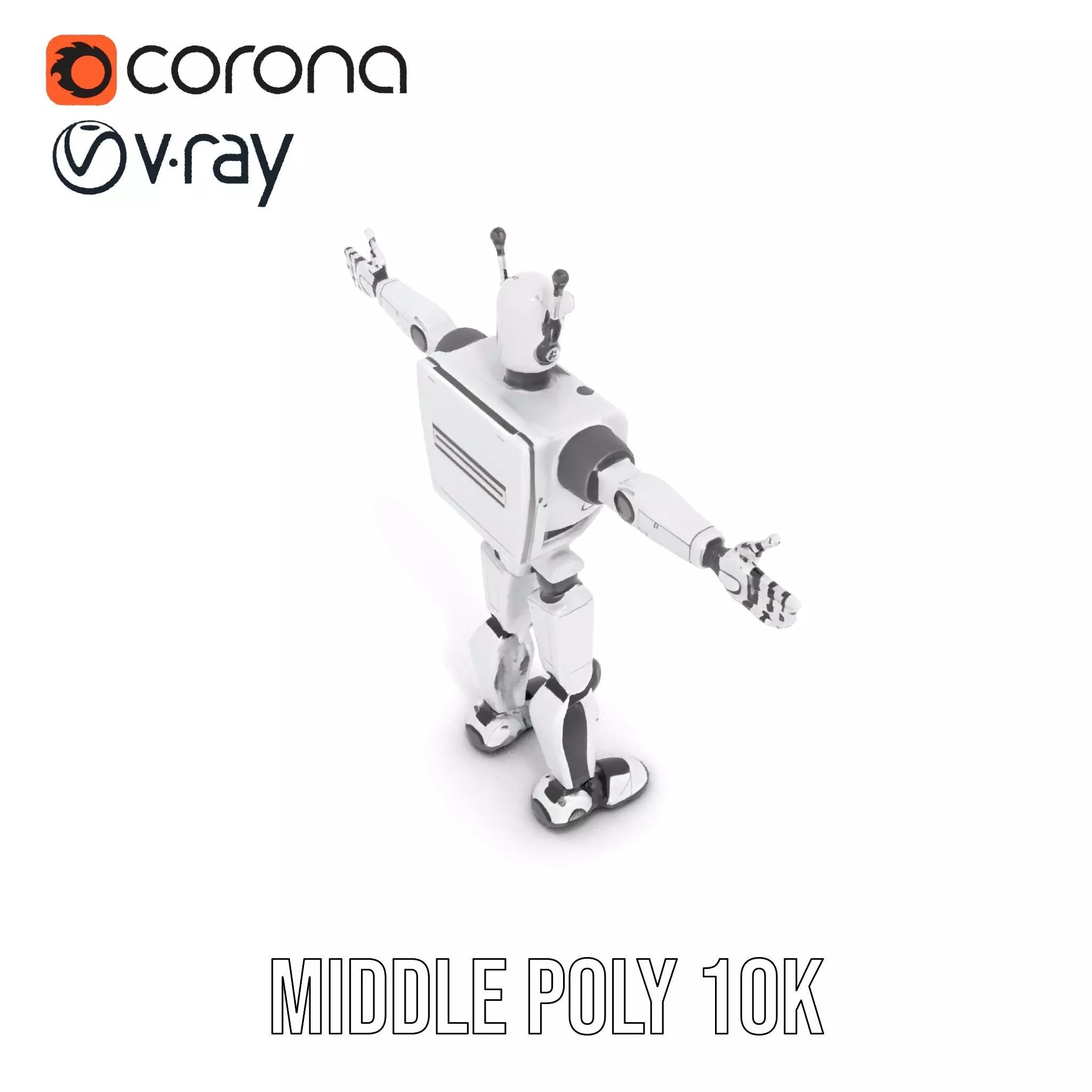 Retro Robot model pack Low-poly 3D model_11