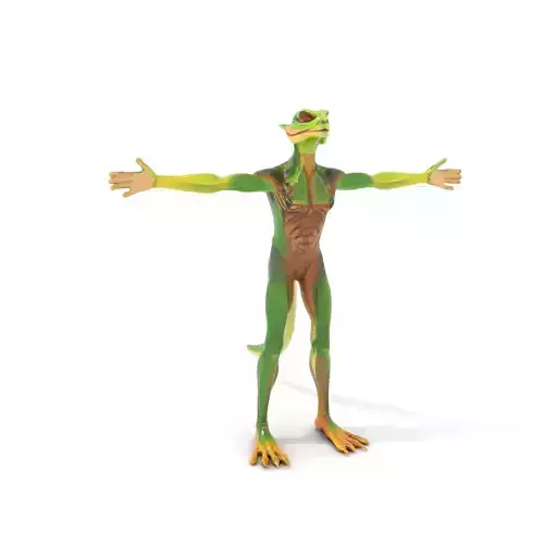 Green Reptilian Alien model pack Low-poly 3D model