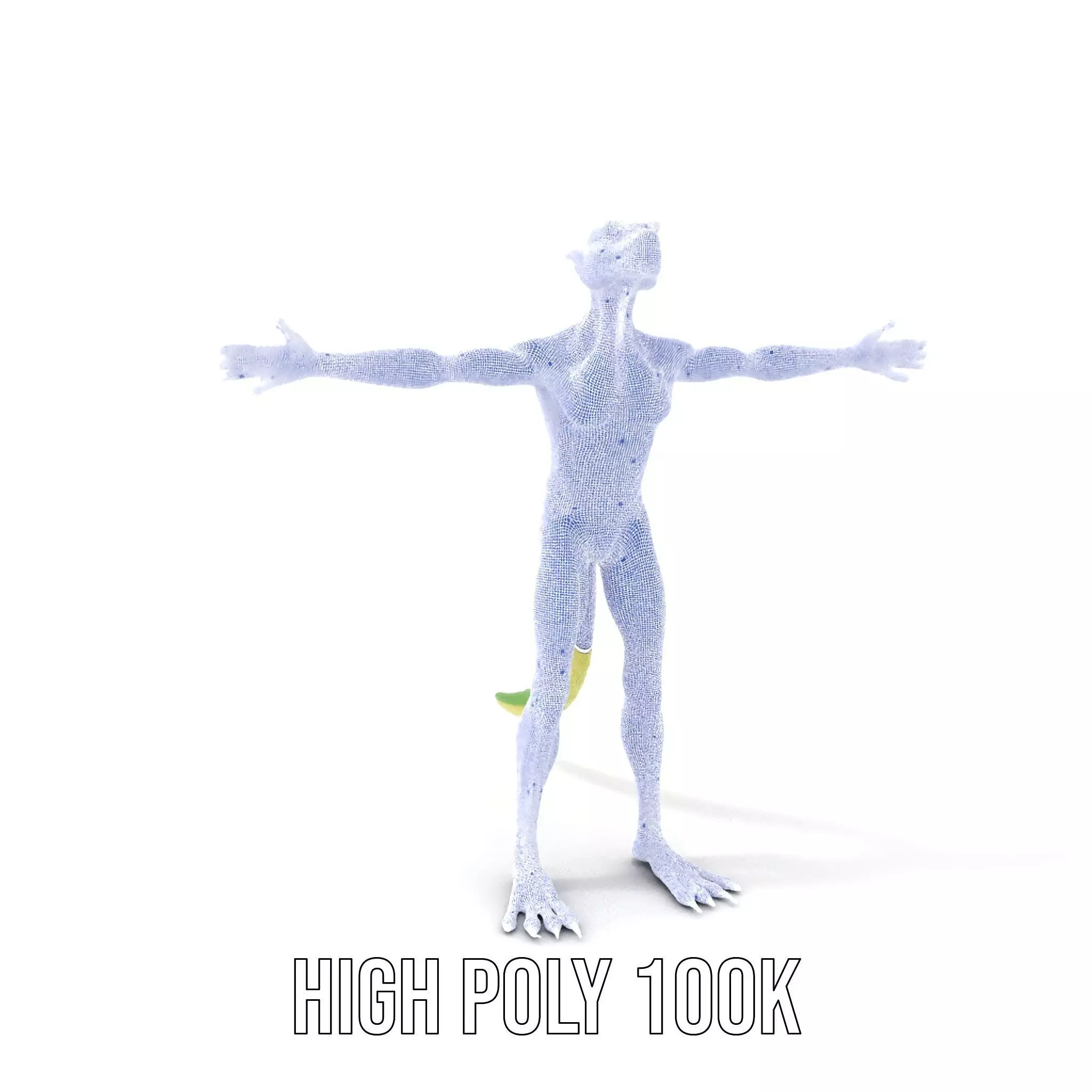 Green Reptilian Alien model pack Low-poly 3D model_5