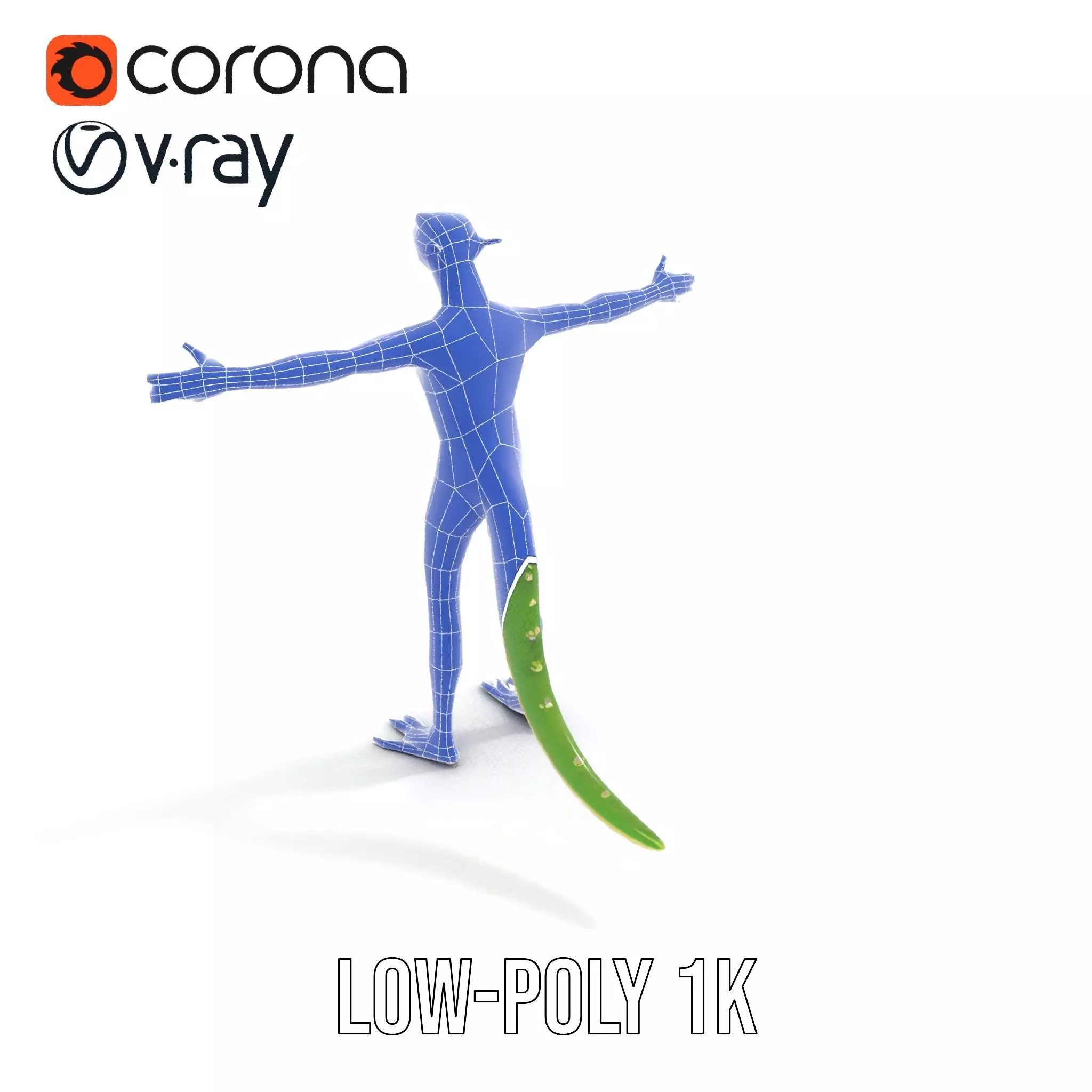 Green Reptilian Alien model pack Low-poly 3D model_19