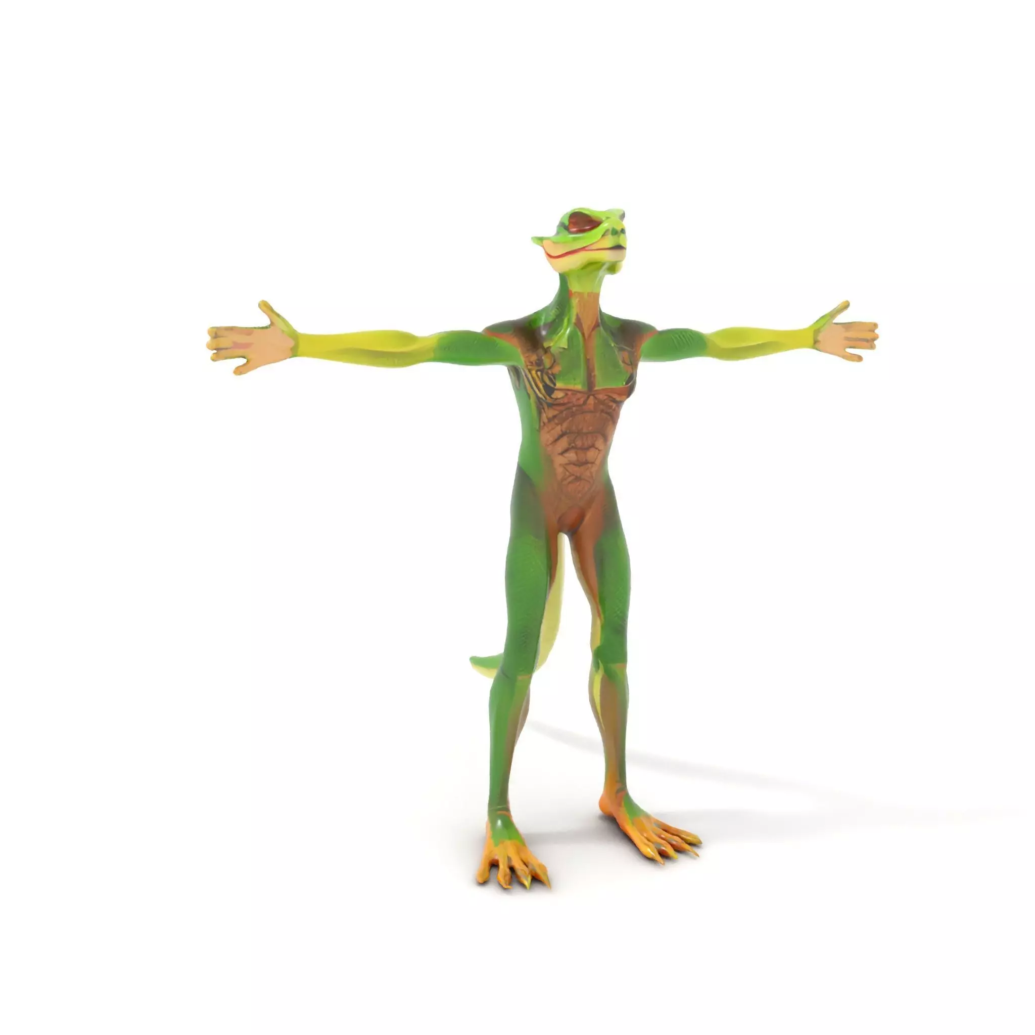 Green Reptilian Alien model pack Low-poly 3D model_7