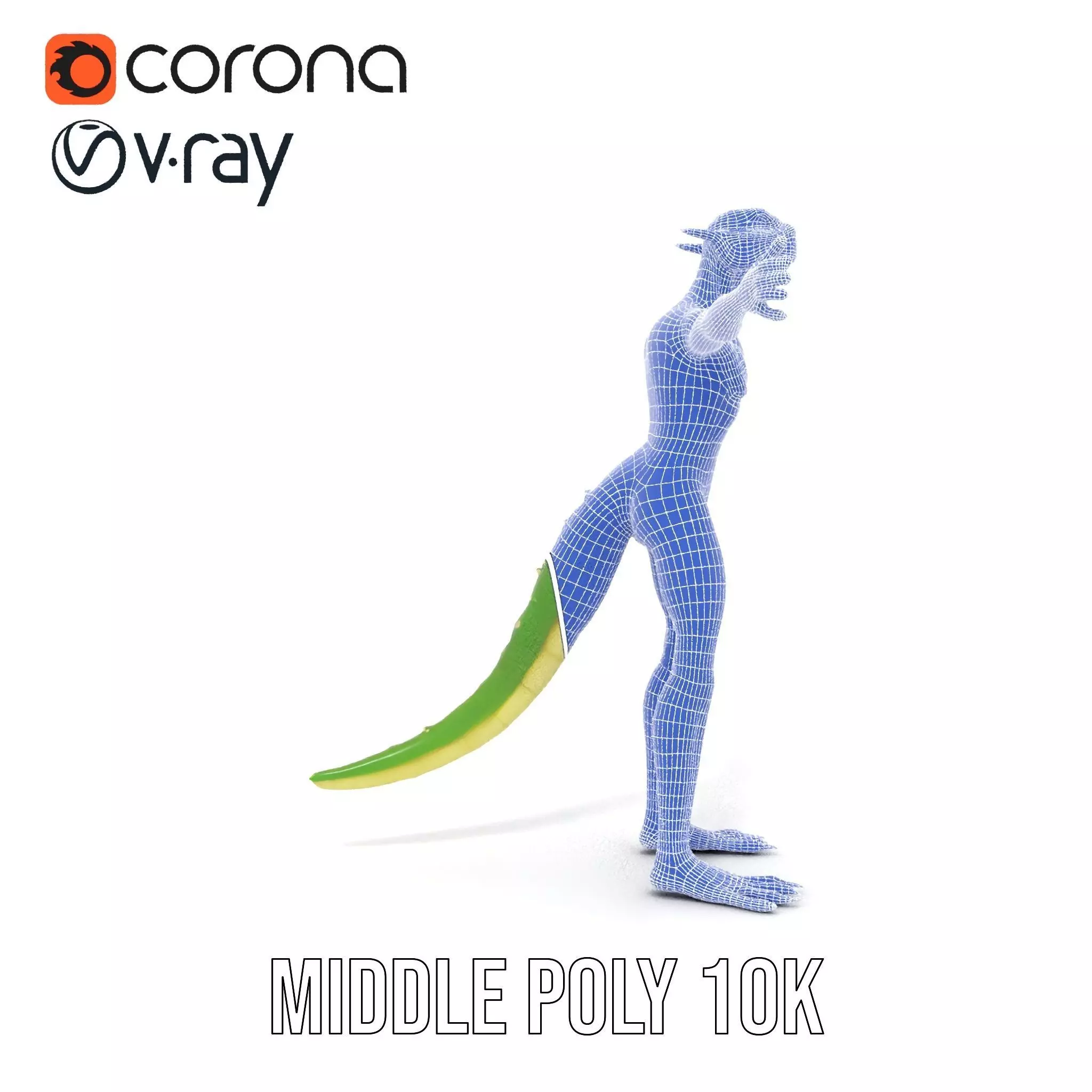 Green Reptilian Alien model pack Low-poly 3D model_27