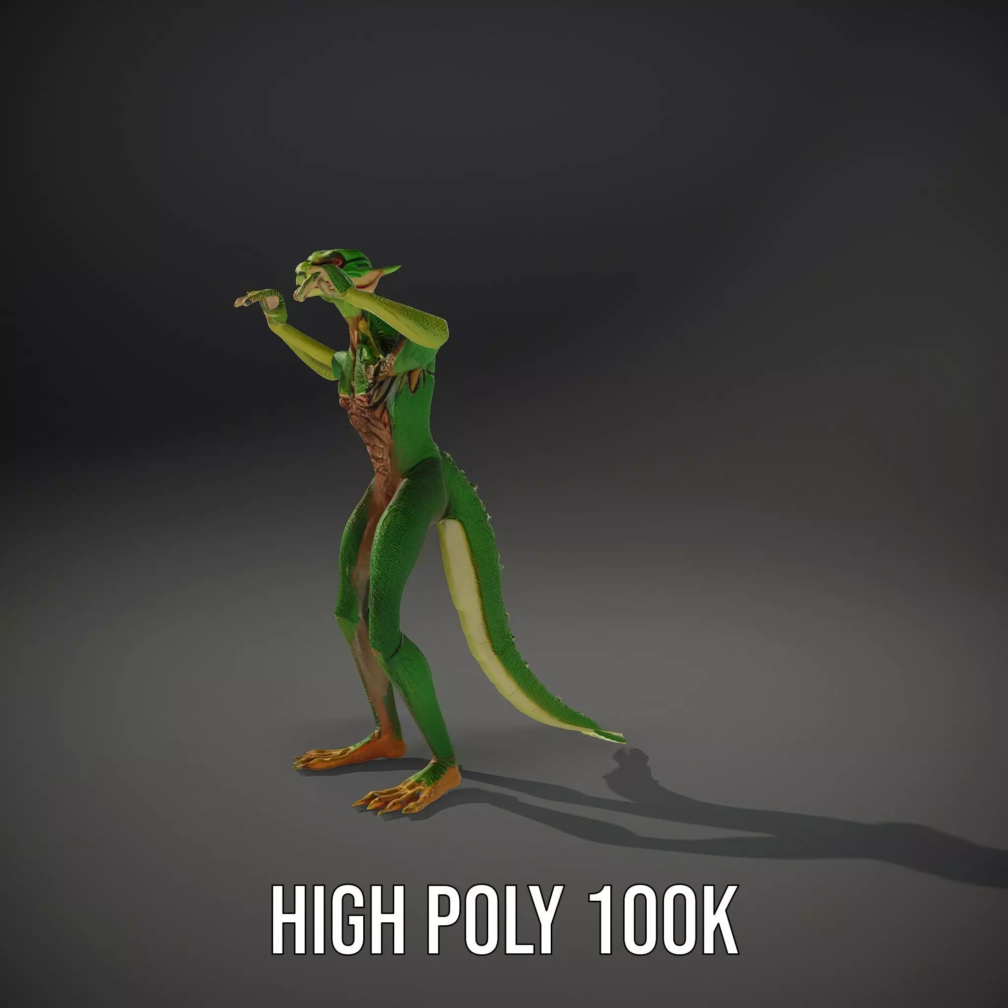 Green Reptilian Alien model pack Low-poly 3D model_32