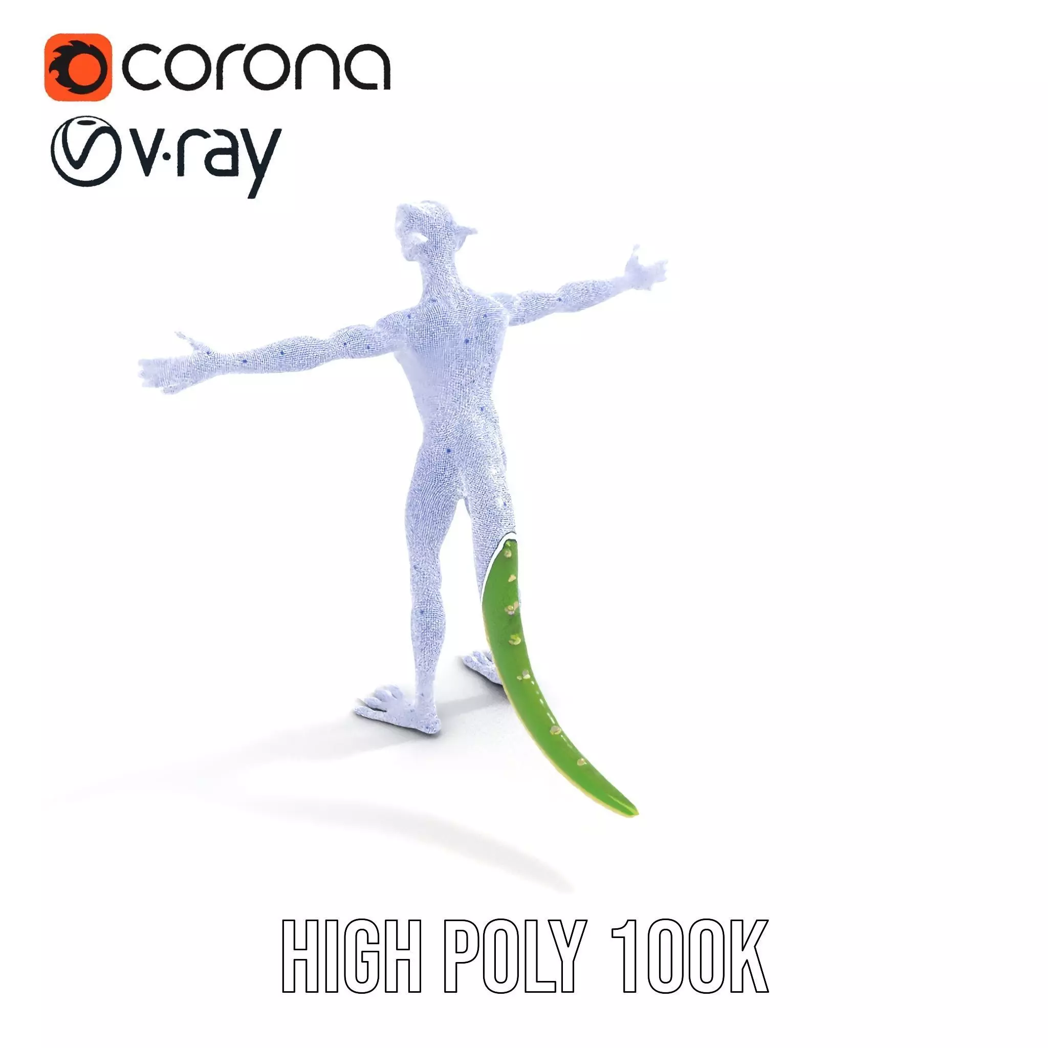 Green Reptilian Alien model pack Low-poly 3D model_23