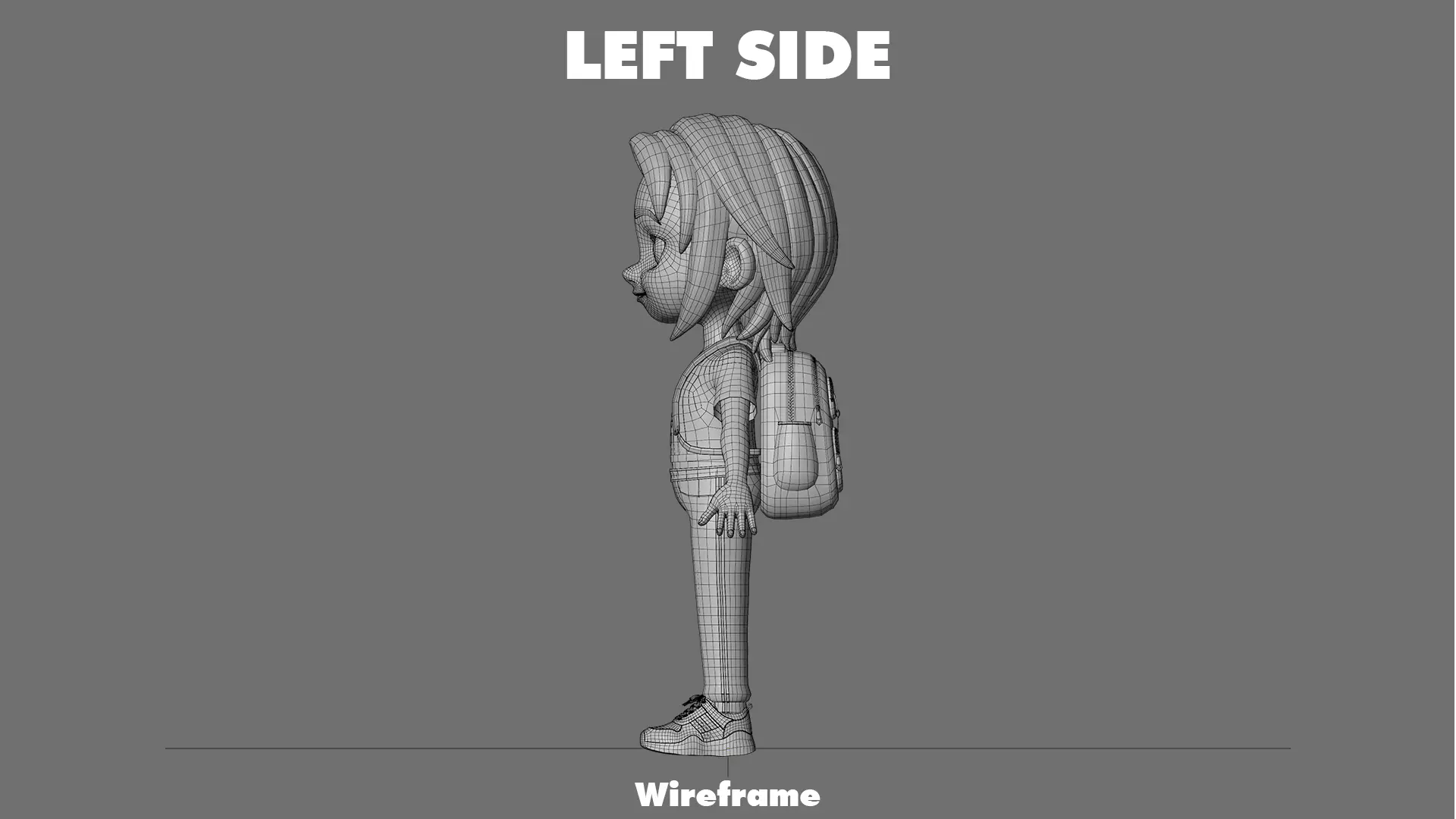 Cartoon Girl Character Low-poly 3D model_28